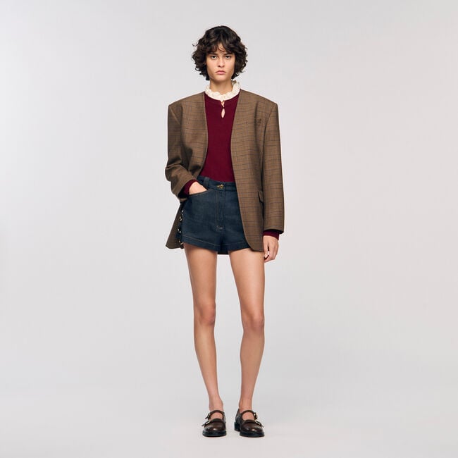Ruffled-neck sweater