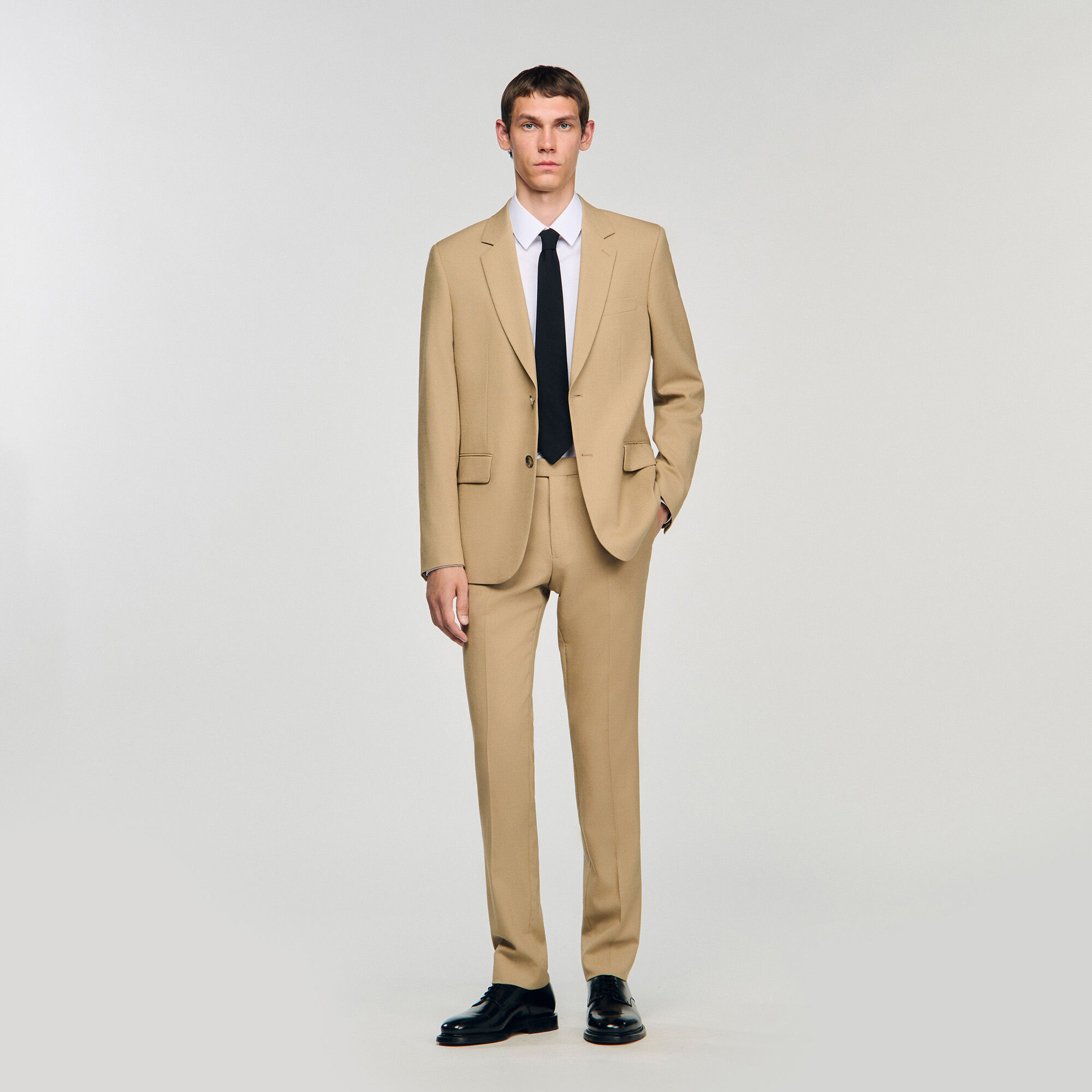 Wool suit jacket white / beige for Men | Sandro Paris