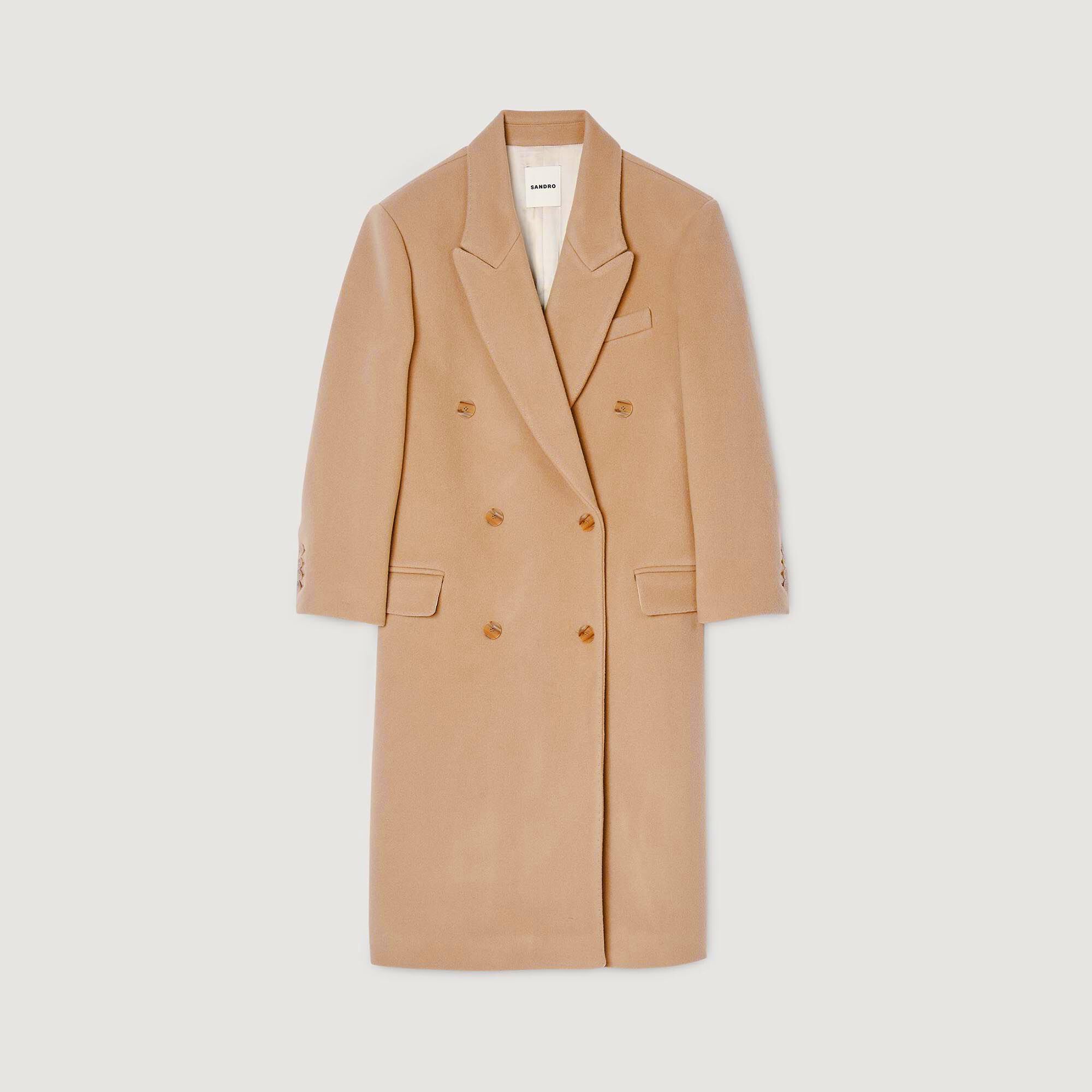 人気商品ランキング For beige / white coat wool-blend Long Women Paris Sandro | ジャケット・アウター