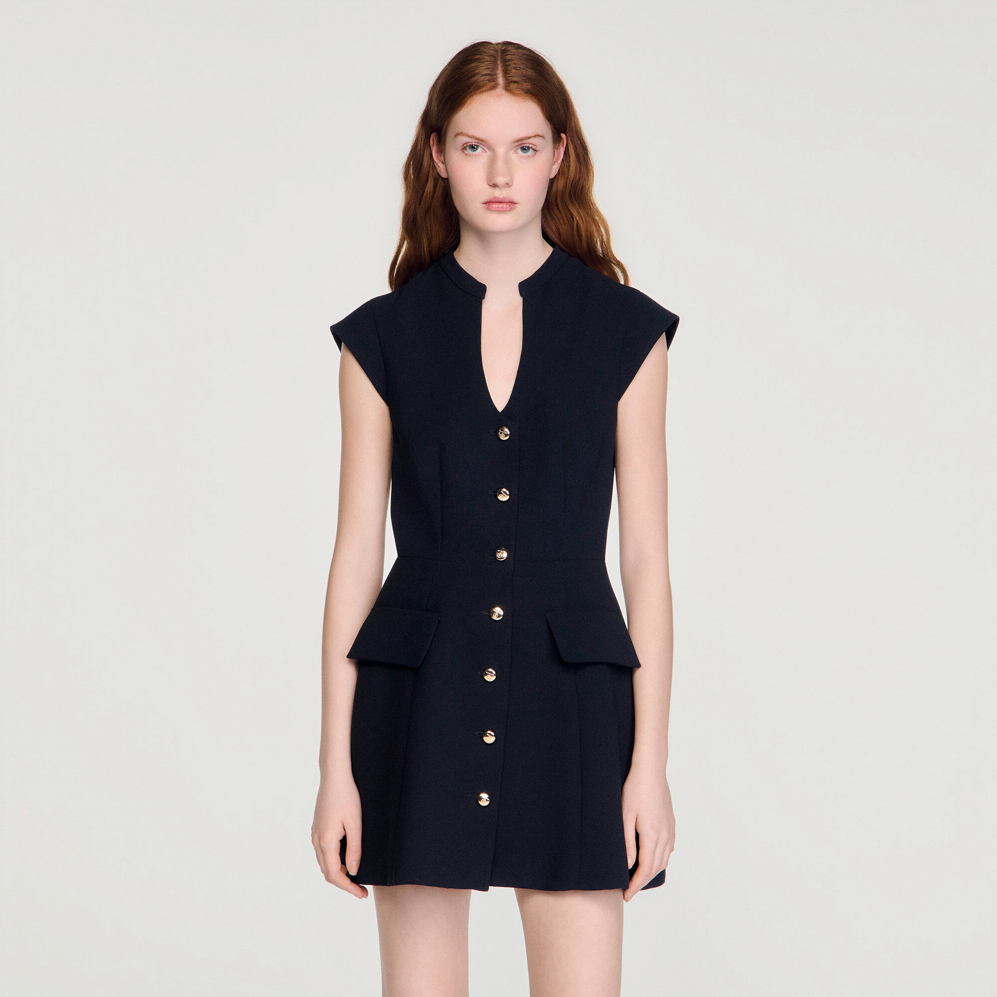 Mini tailored dress in Black for Women | Sandro Paris