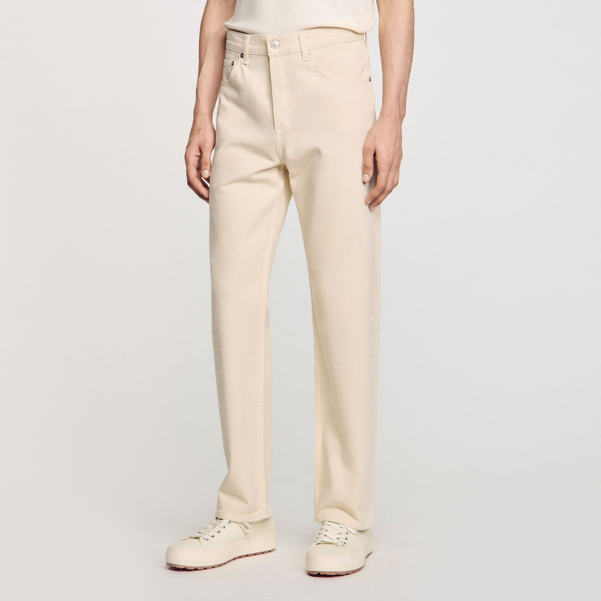 Cotton jeans white / beige for Men | Sandro Paris