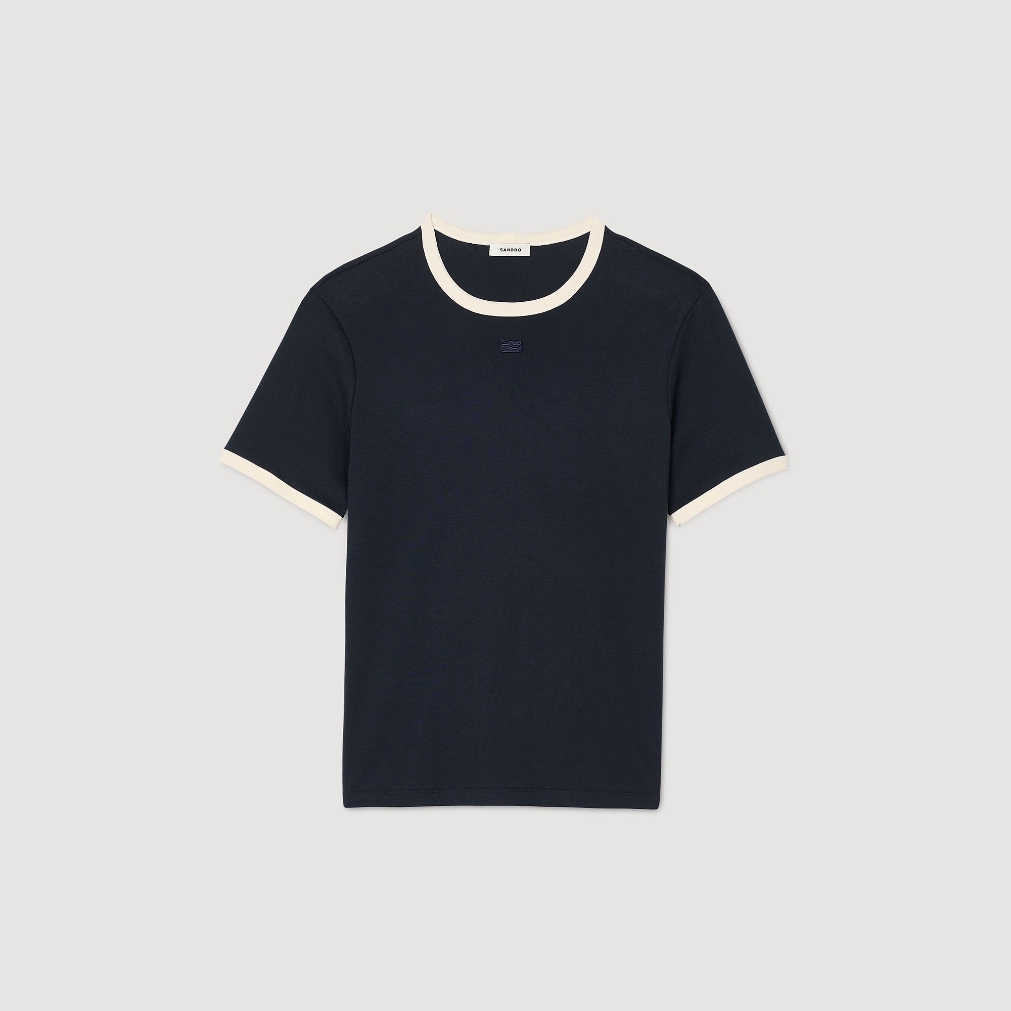 Two-tone patch T-shirt