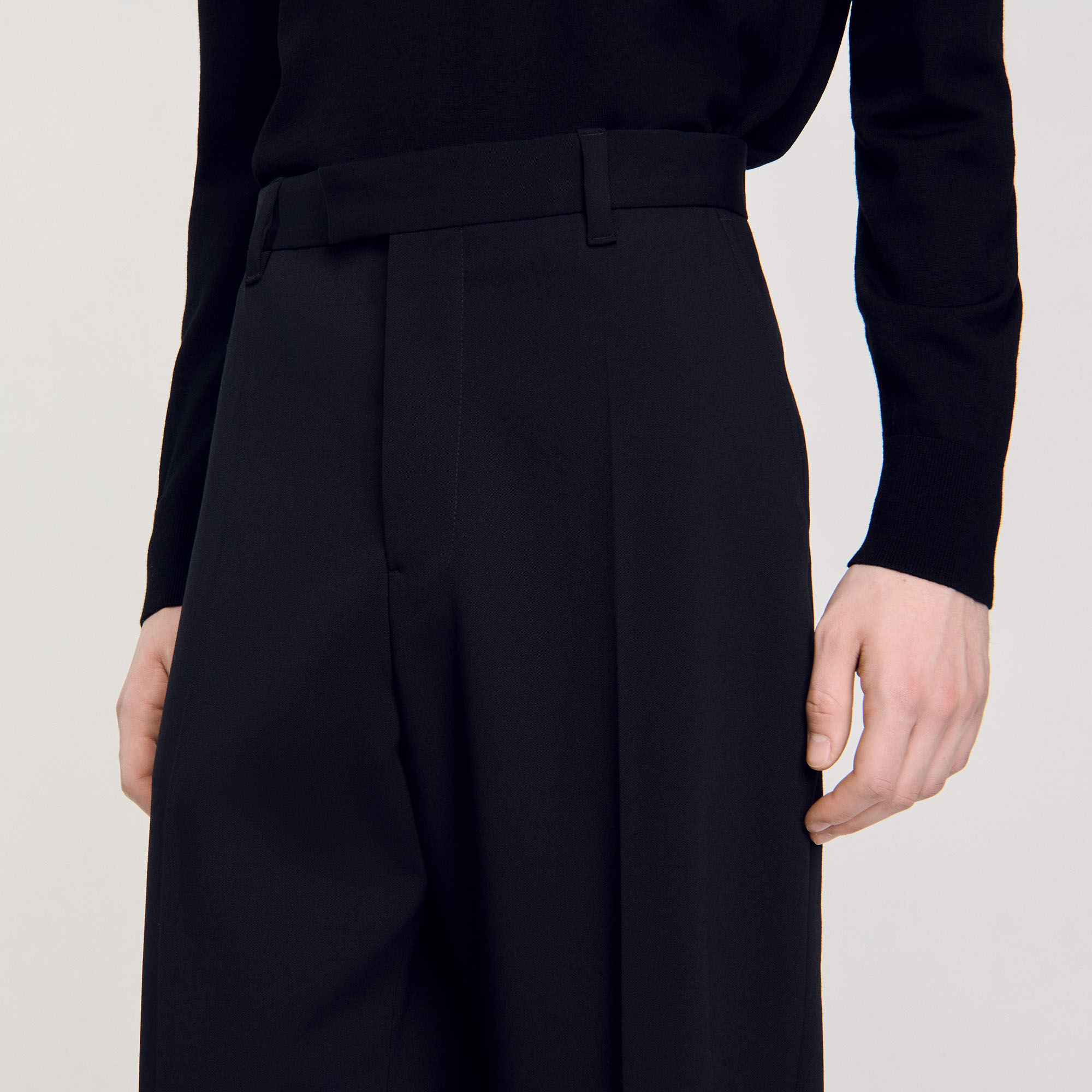 Wide-leg wool trousers