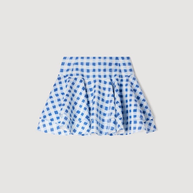 Mini gingham linen skirt