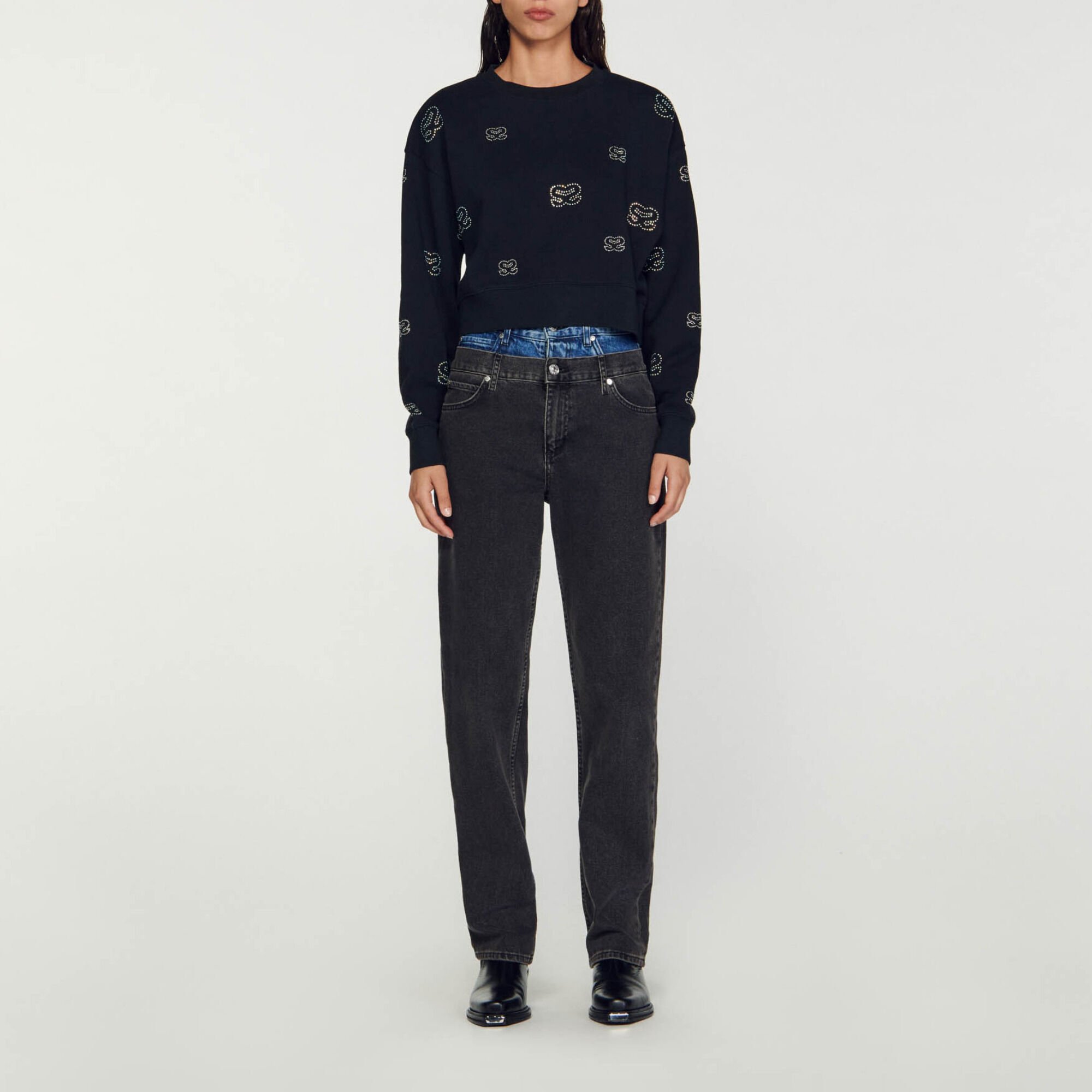 Cropped double S sweatshirt