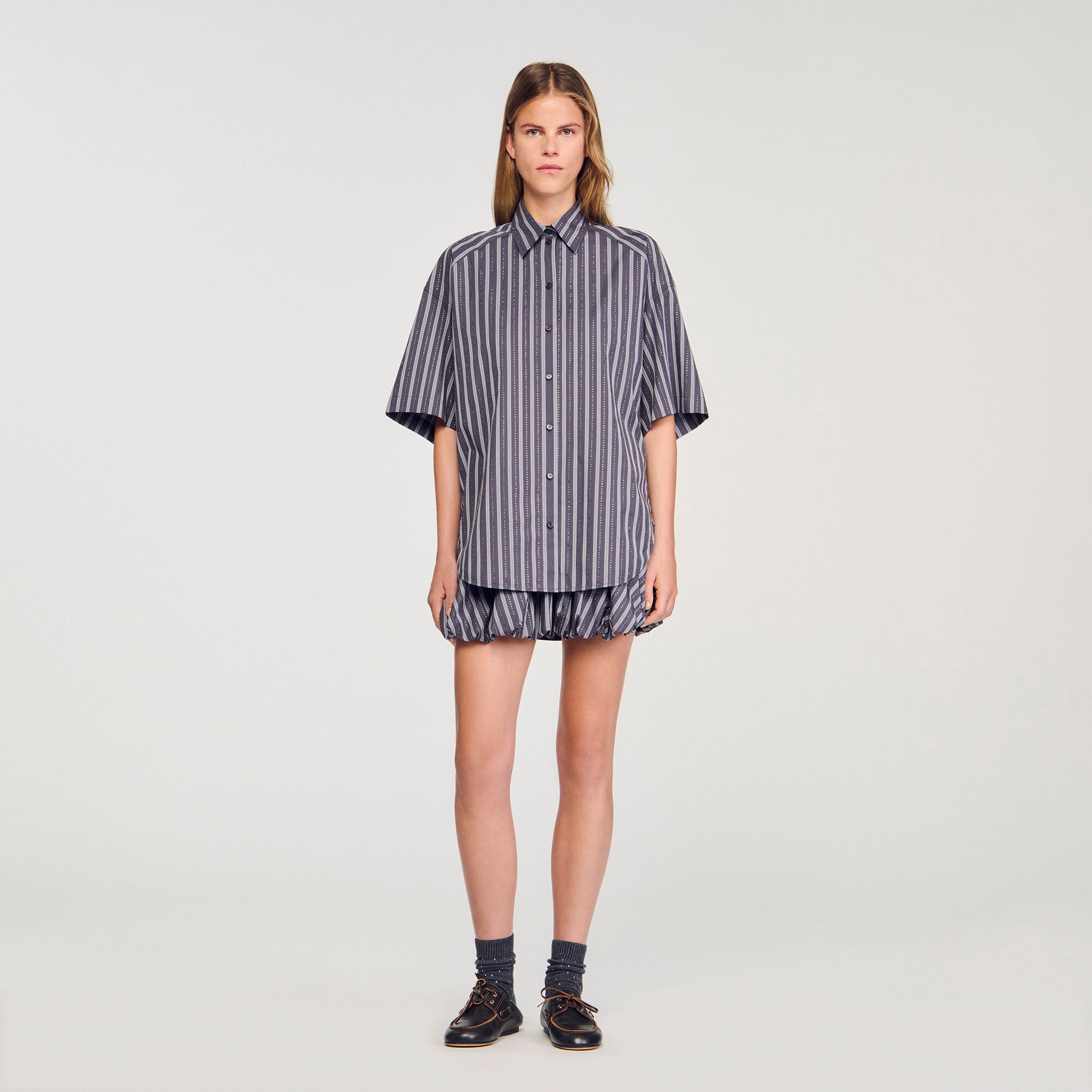 Oversized striped rhinestone