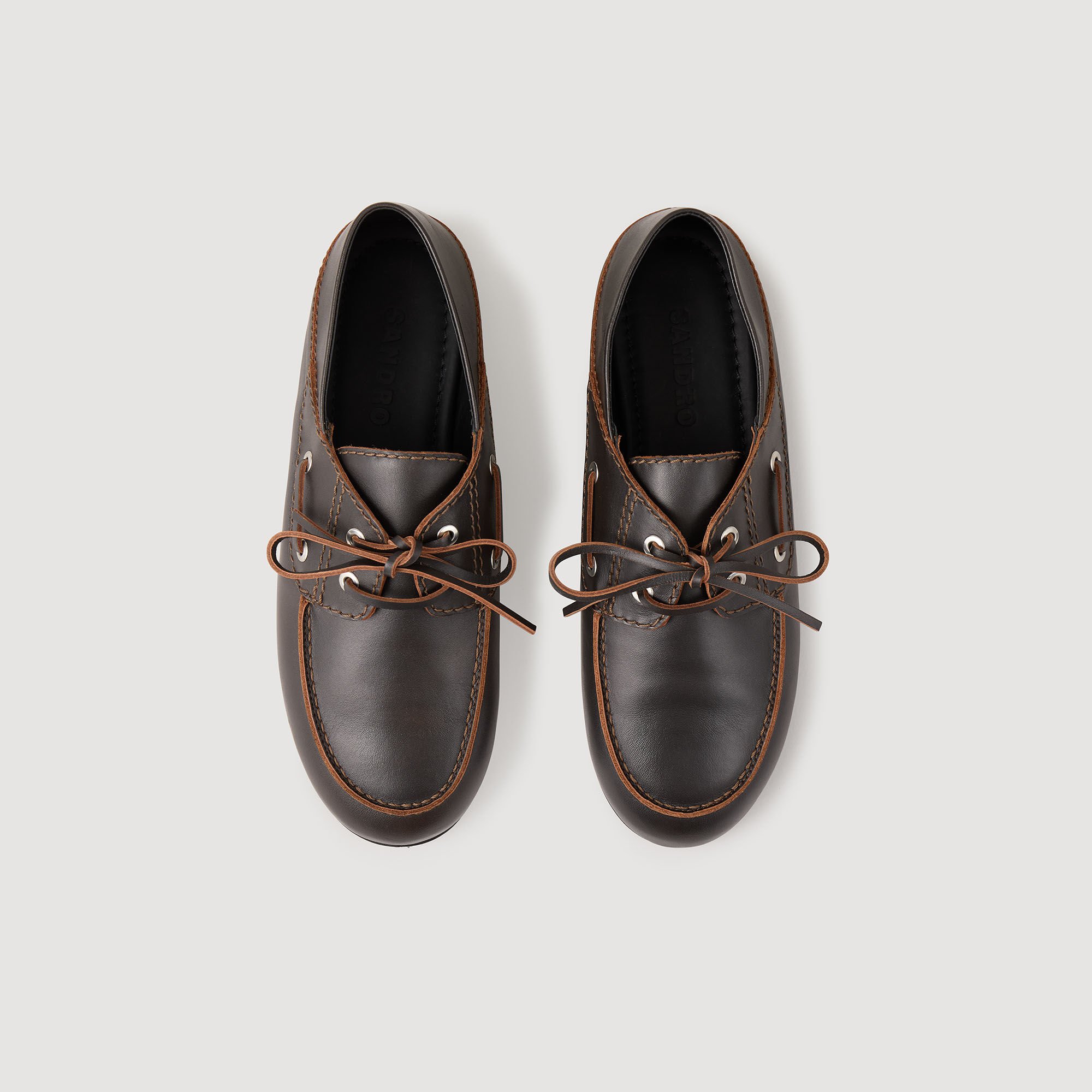 Leather boat shoe loafers