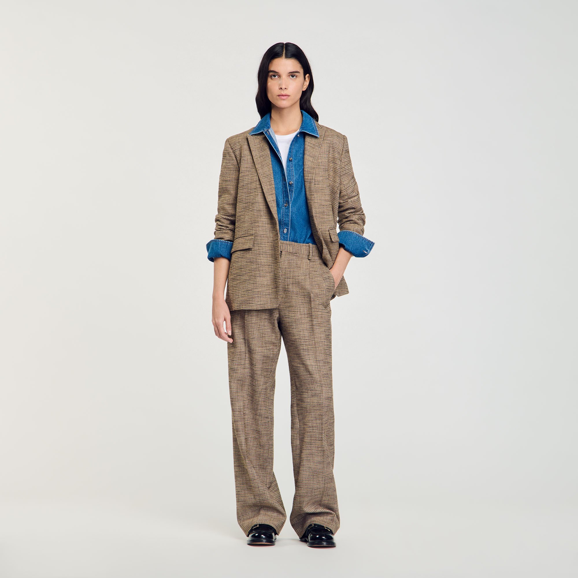 Micro houndstooth trousers