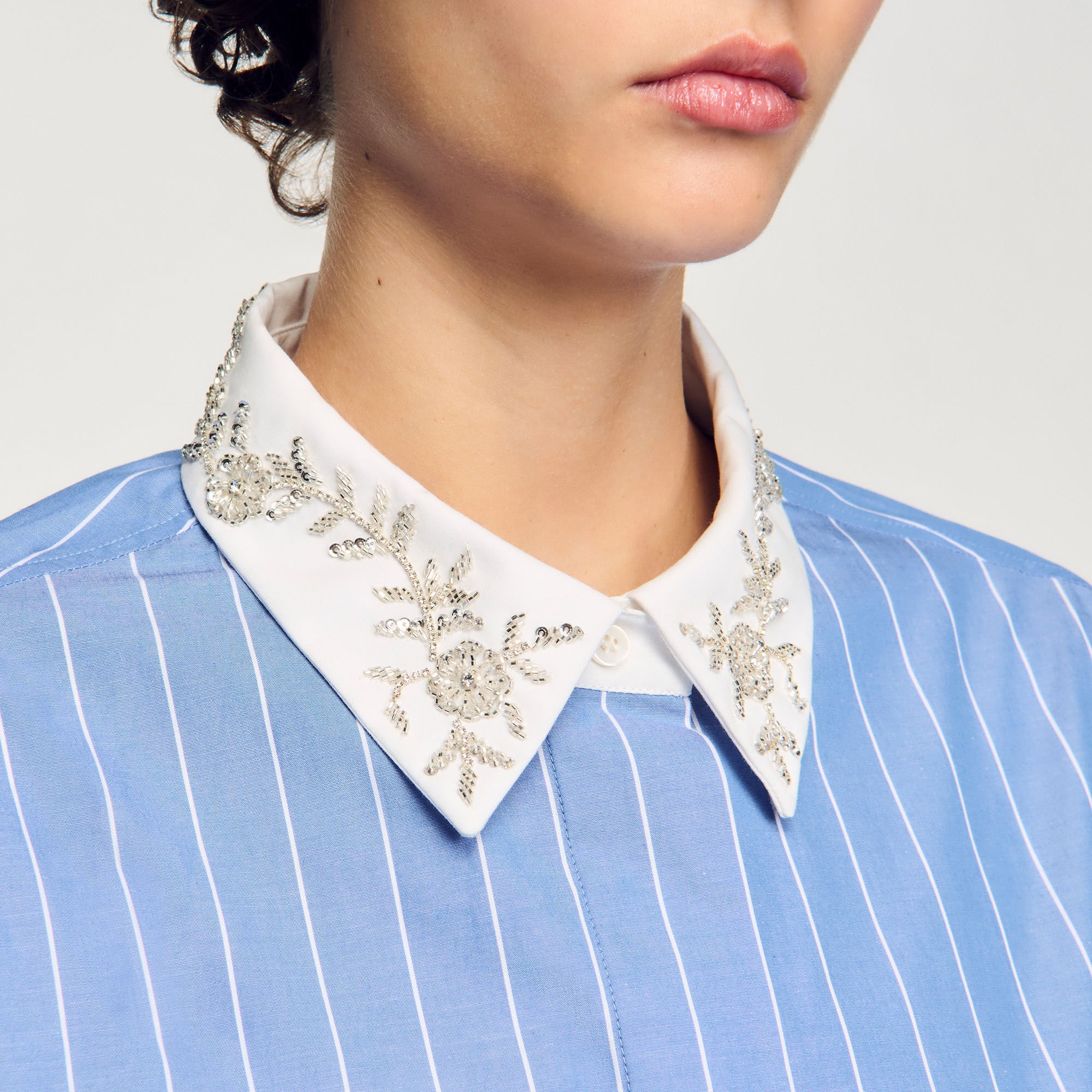 Striped cropped shirt