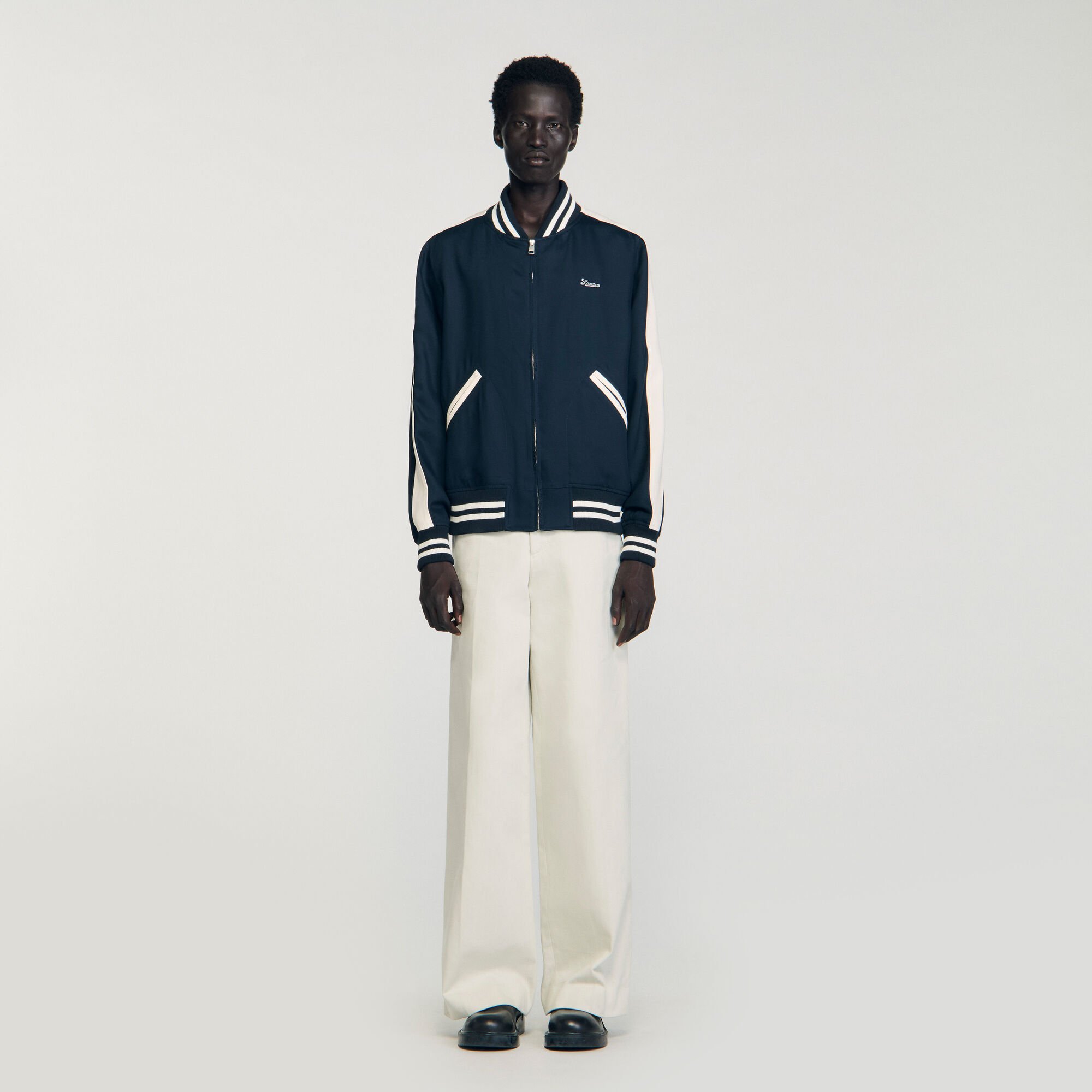 Zip-up varsity jacket