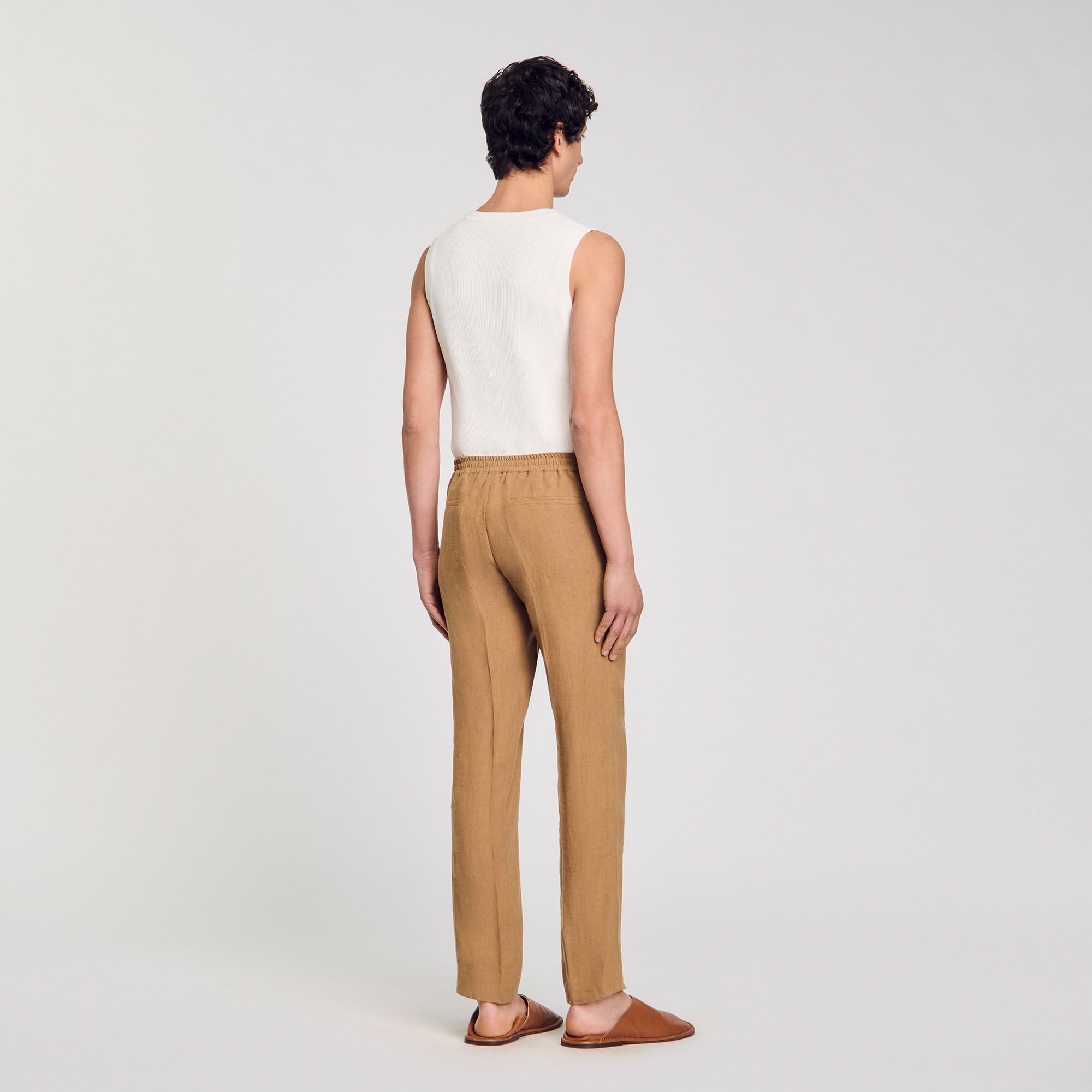 Linen trousers white / beige for Men | Sandro Paris