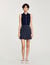 Mini striped pleated skirt