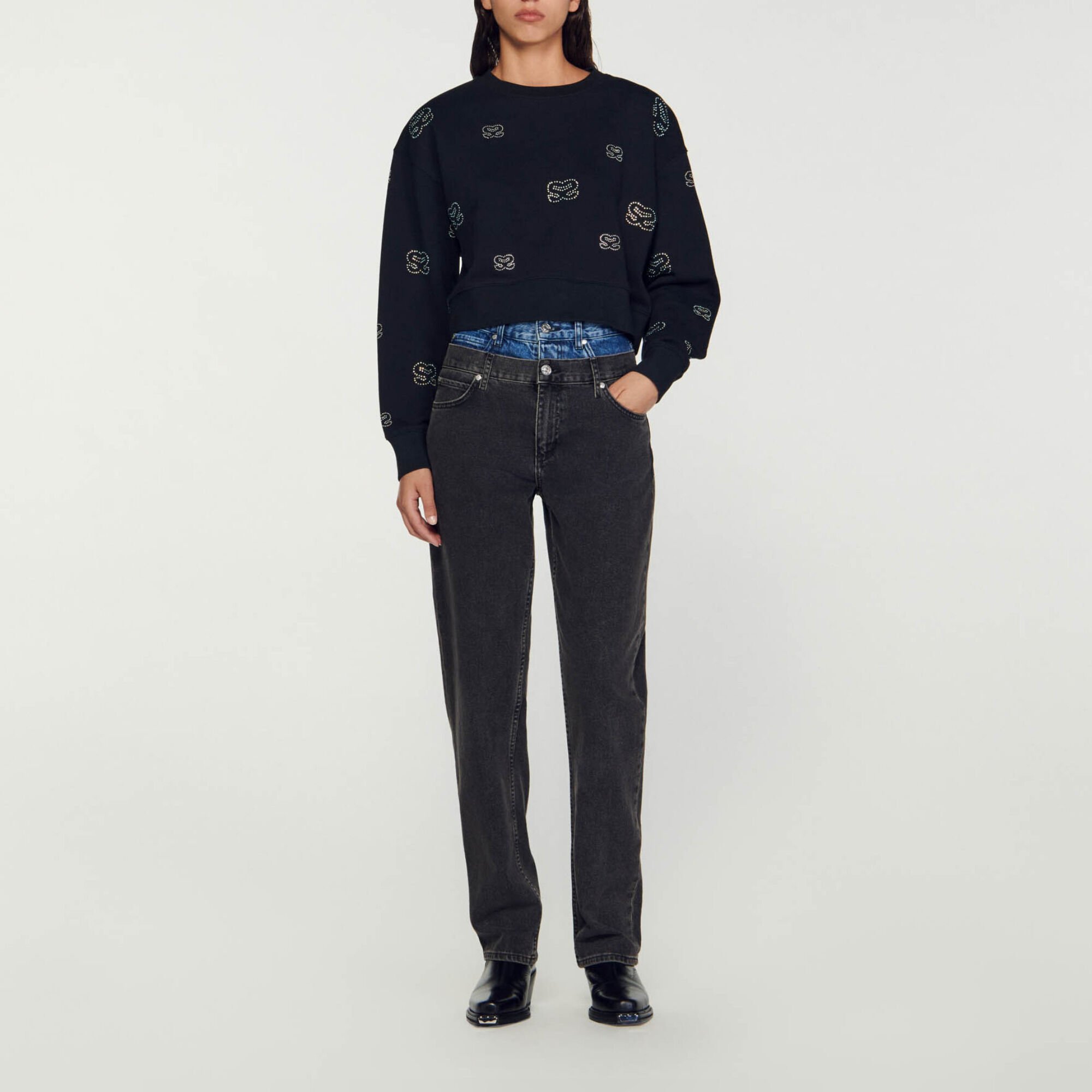 Cropped double S sweatshirt