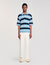 Striped knit polo shirt