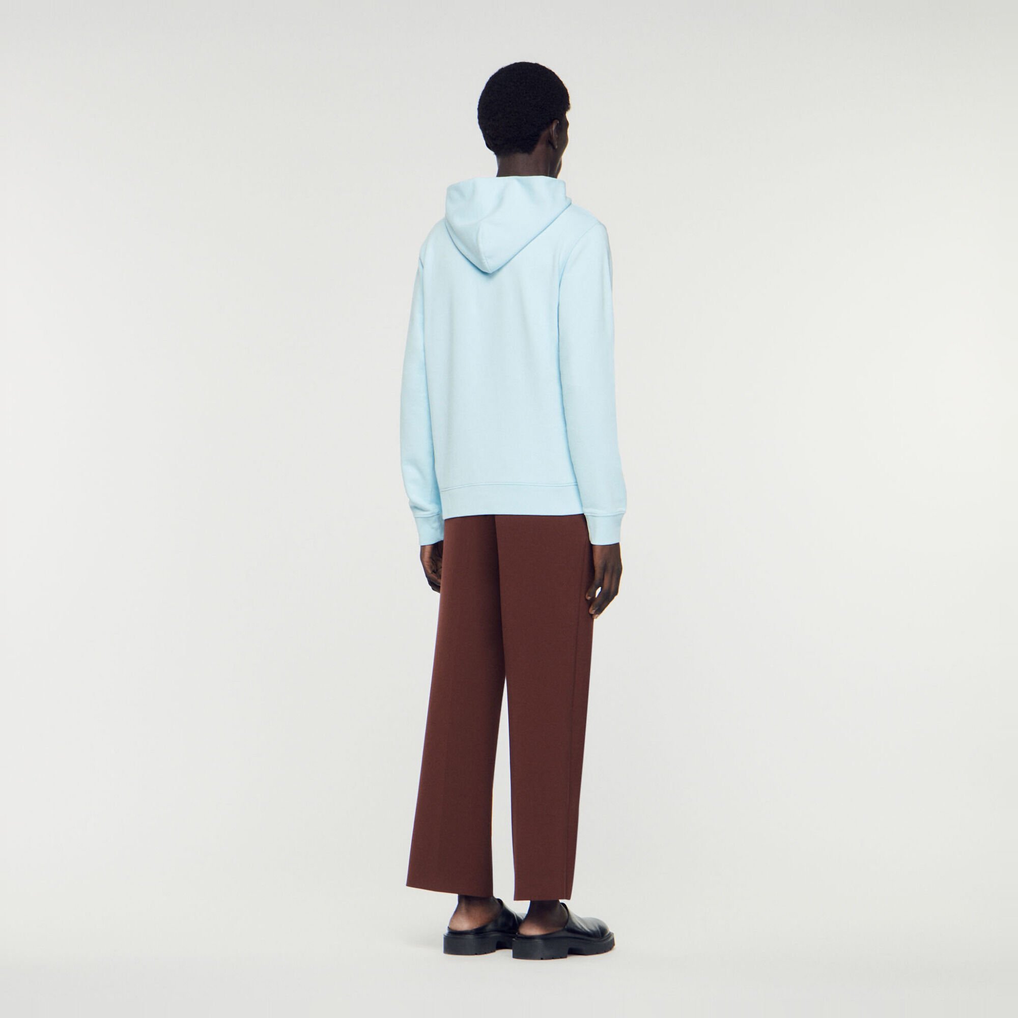 Hooded sweatshirt with rubber logo