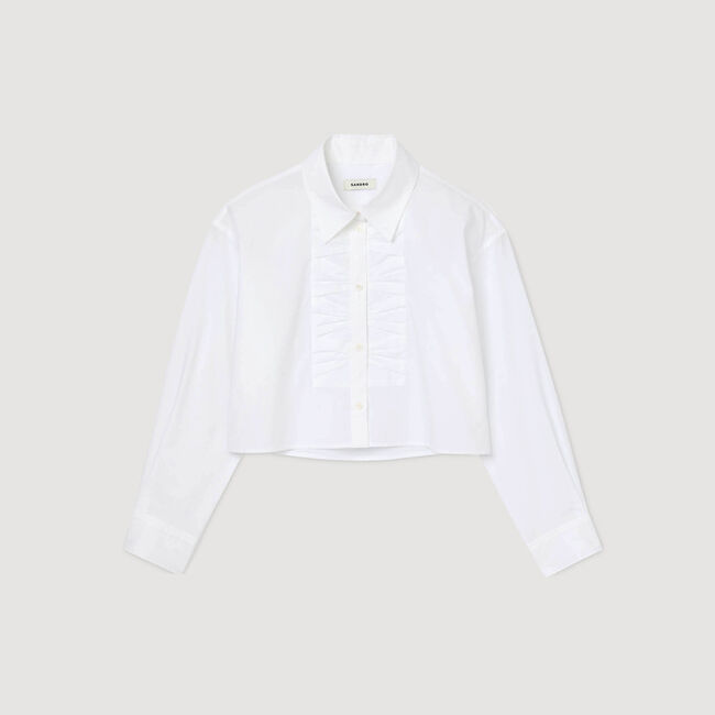 Cropped shirt with bow detail