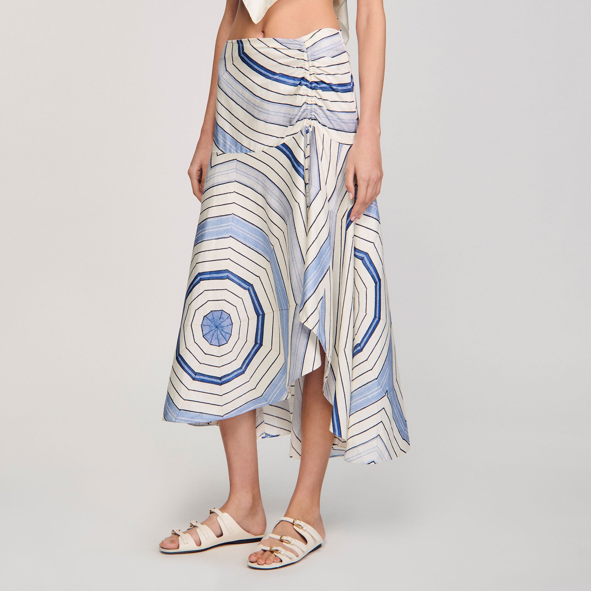 Spiral-motif maxi skirt