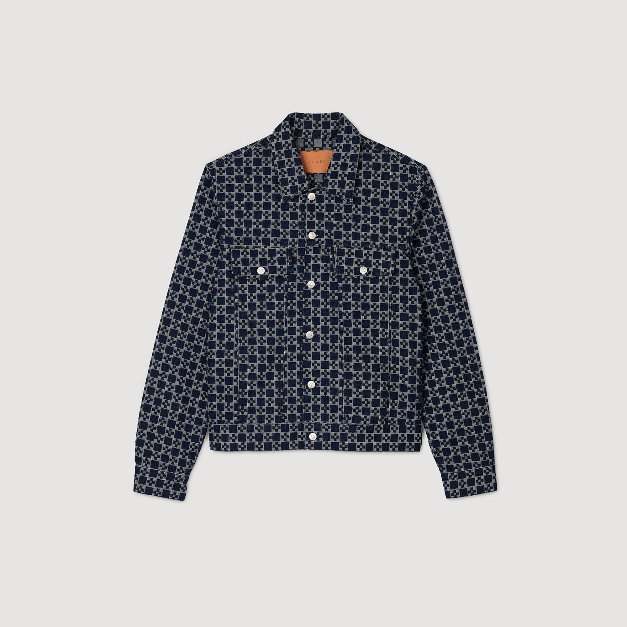 Square cross denim jacket