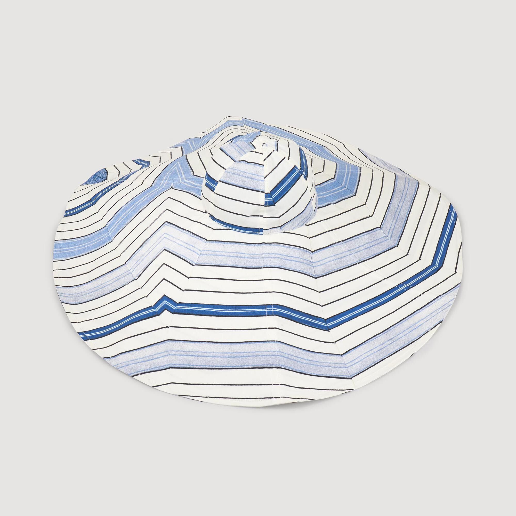 Striped cotton floppy sun hat
