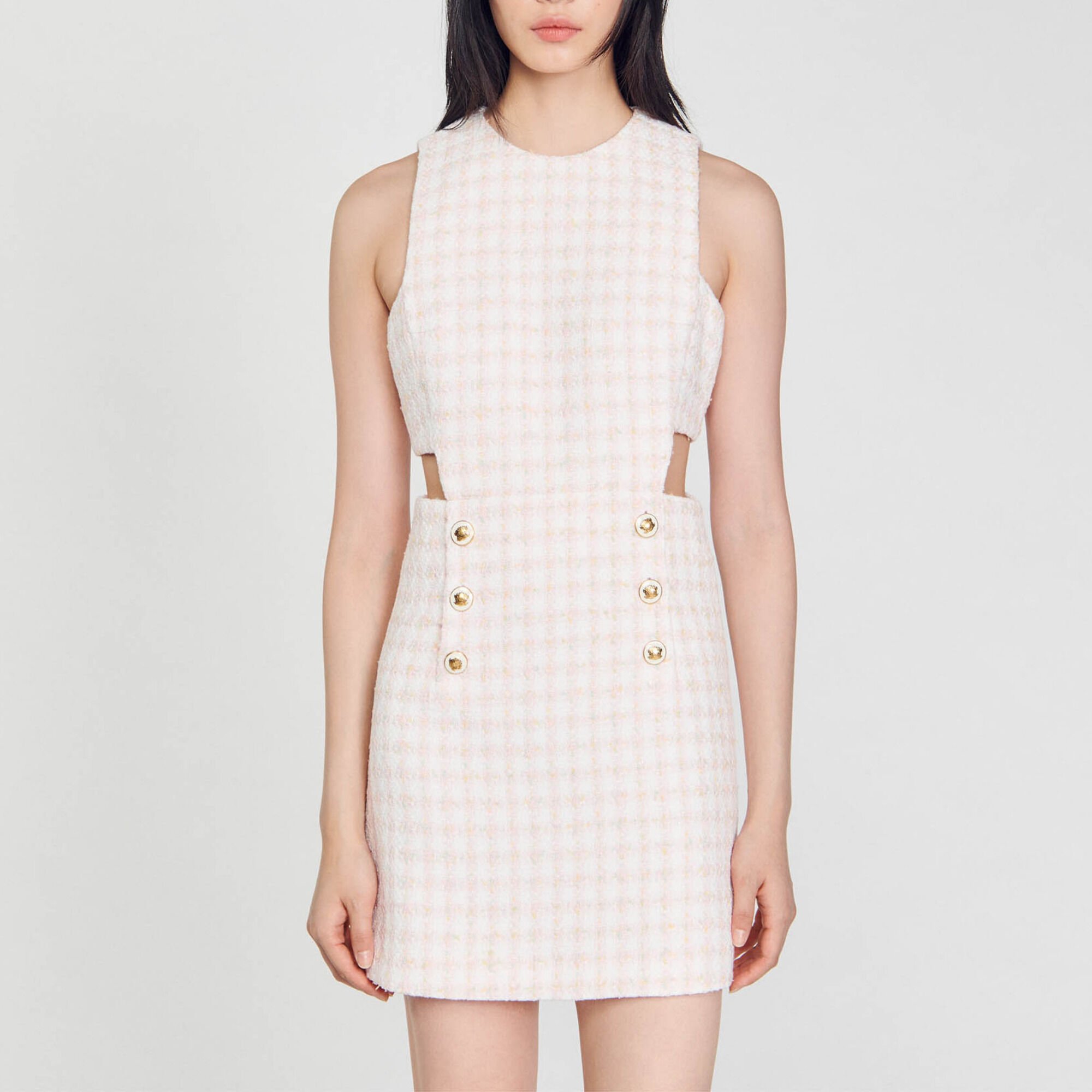 Openwork tweed dress 
