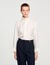 Silk shirt with gathered collar