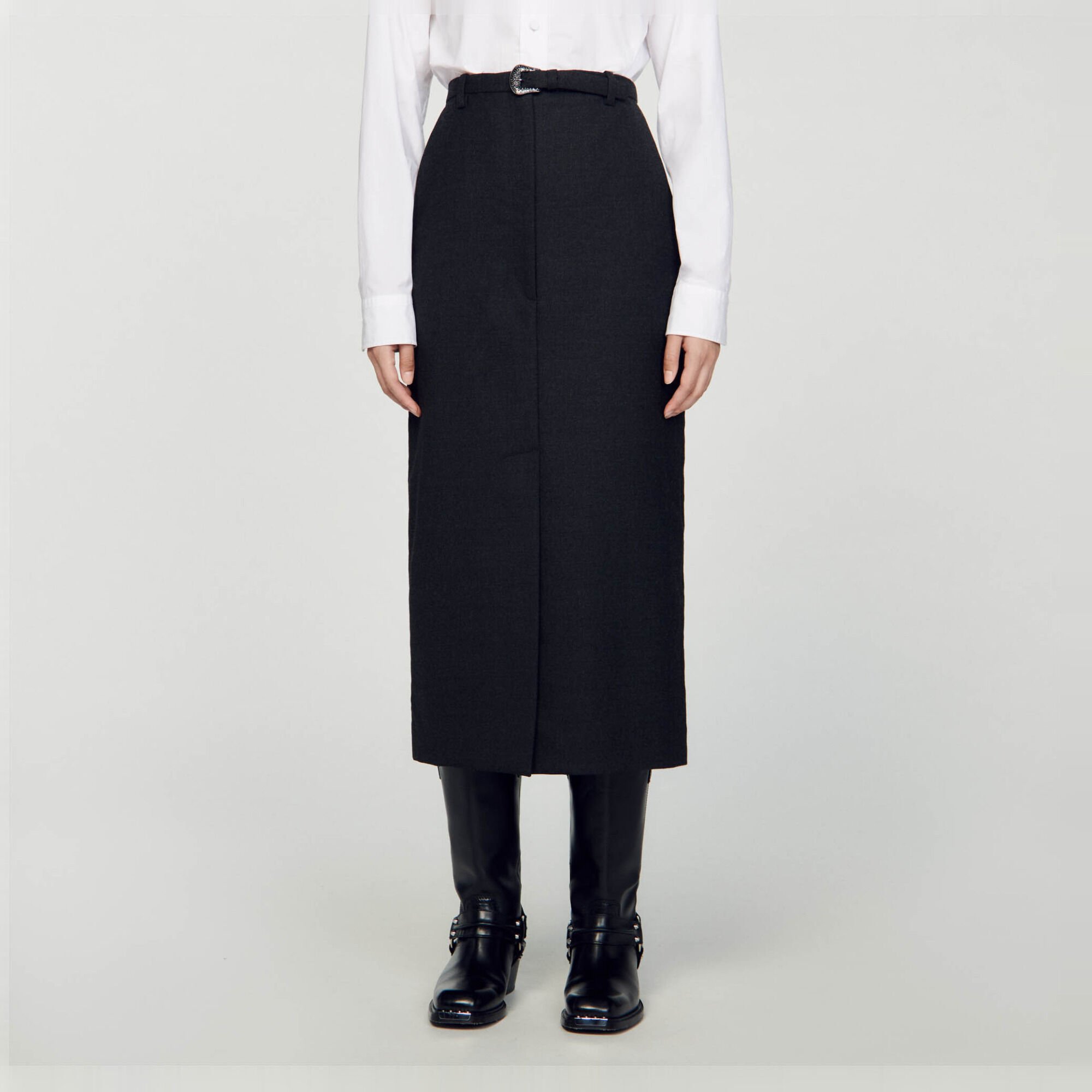 Western buckled pencil skirt