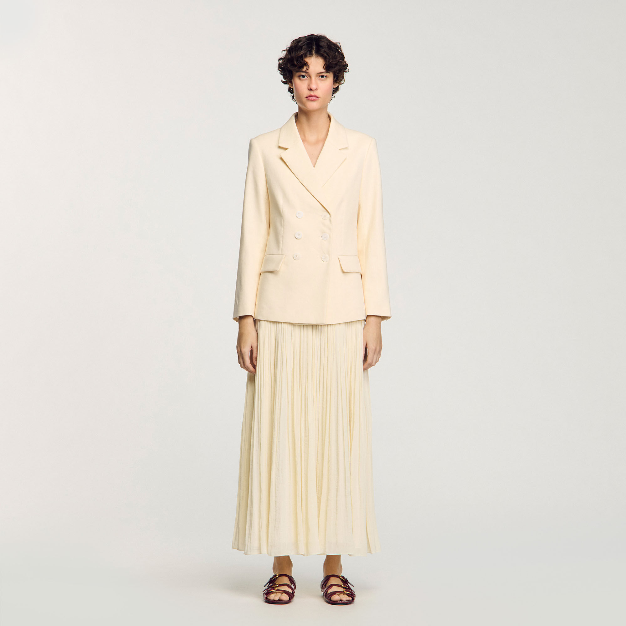 レクト RECTO SOFIA DOUBLE BREASTED TAILORED JACKET CREAM RECTO - SOFIA DOUBLE BREASTED TAILORED JACKET | EXHIBIT