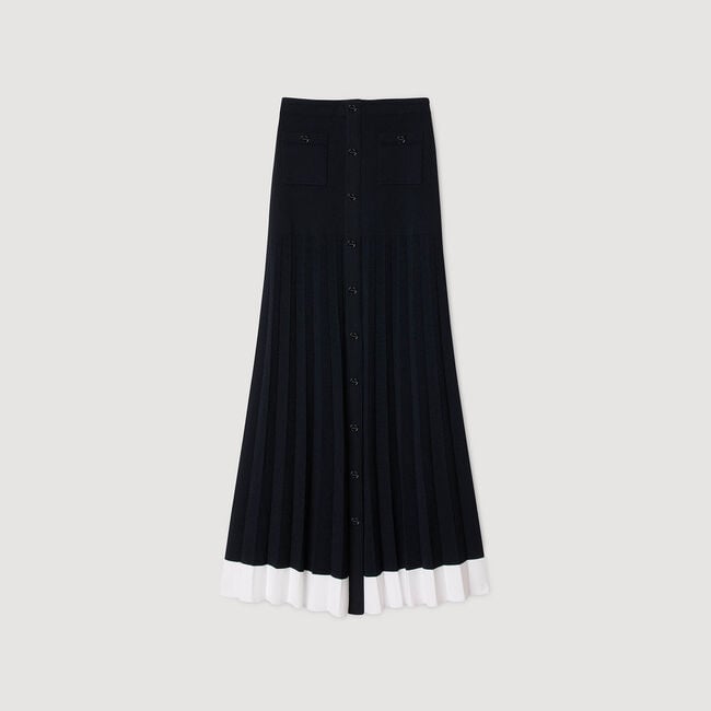 Maxi two-tone knit skirt