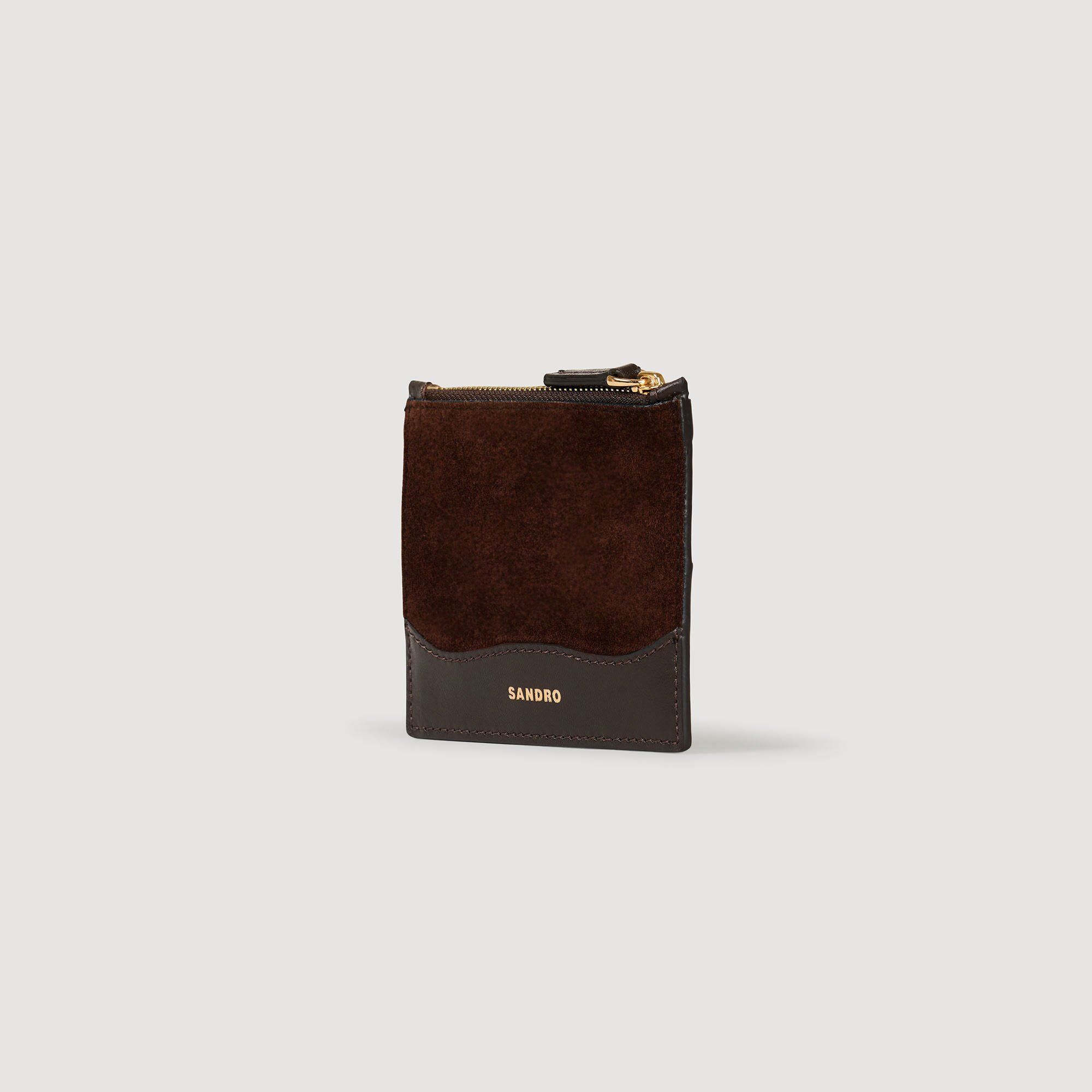 Leather and suede cardholder