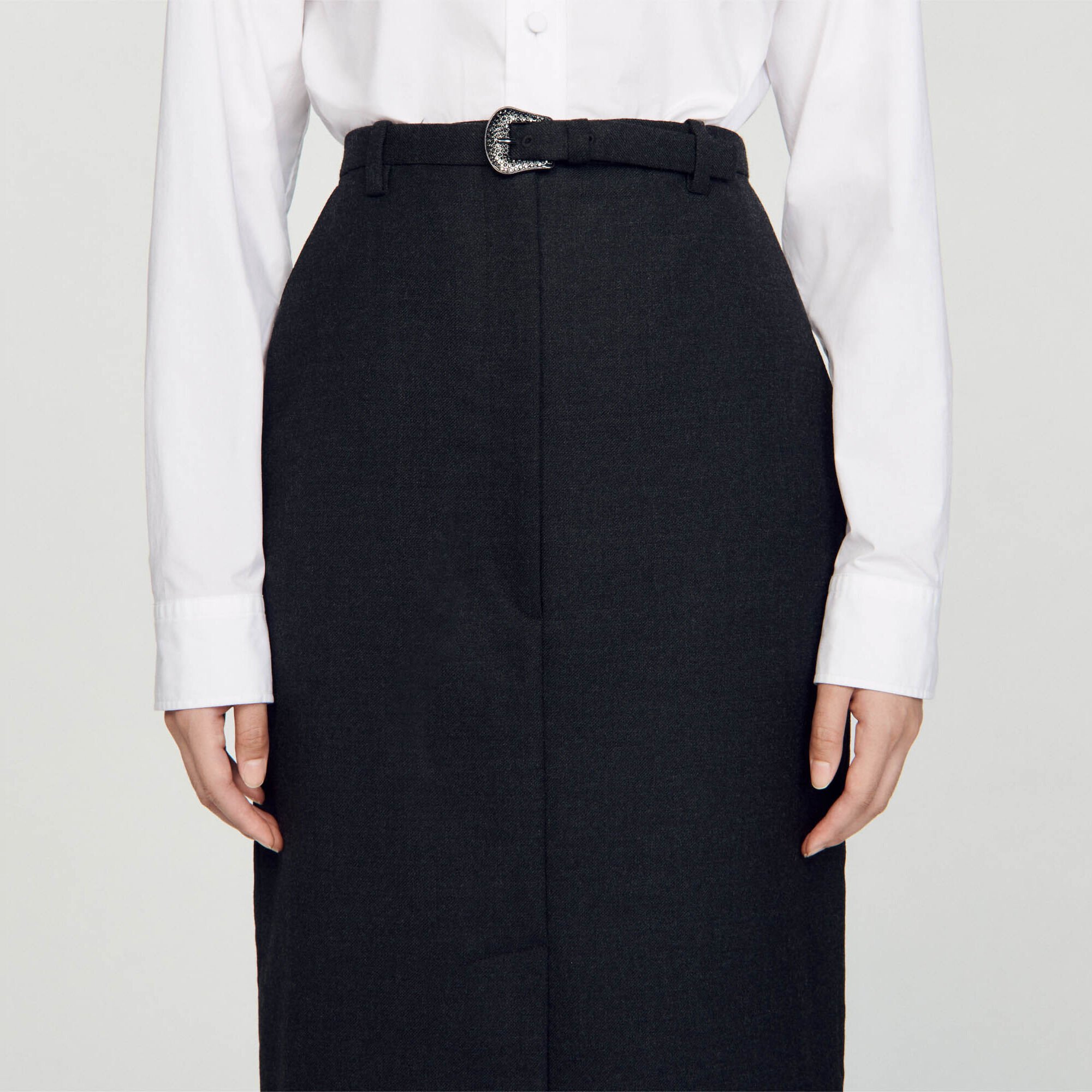 Western buckled pencil skirt