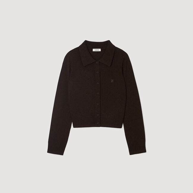 Shirt-collar cardigan