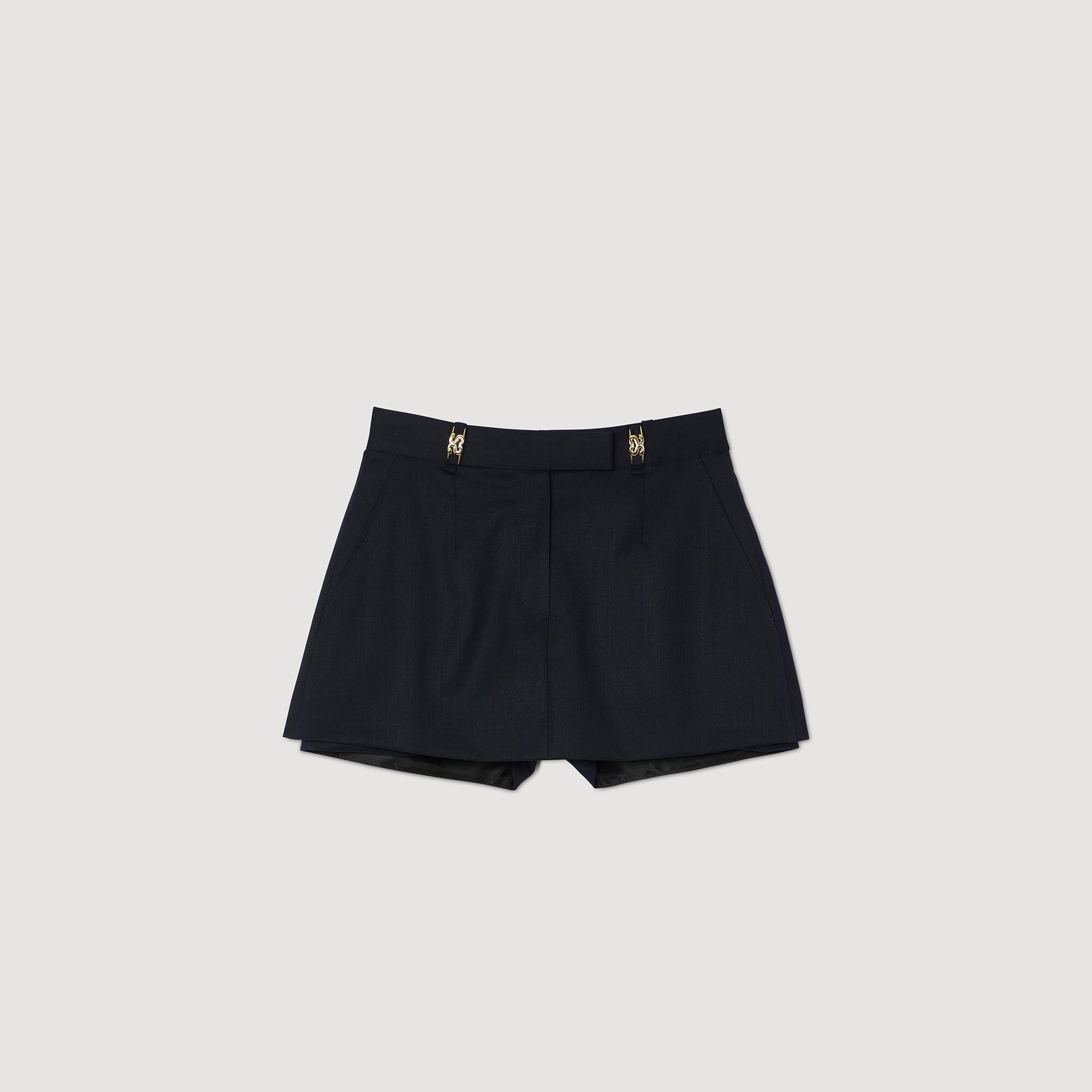 Skort with decorative belt loops