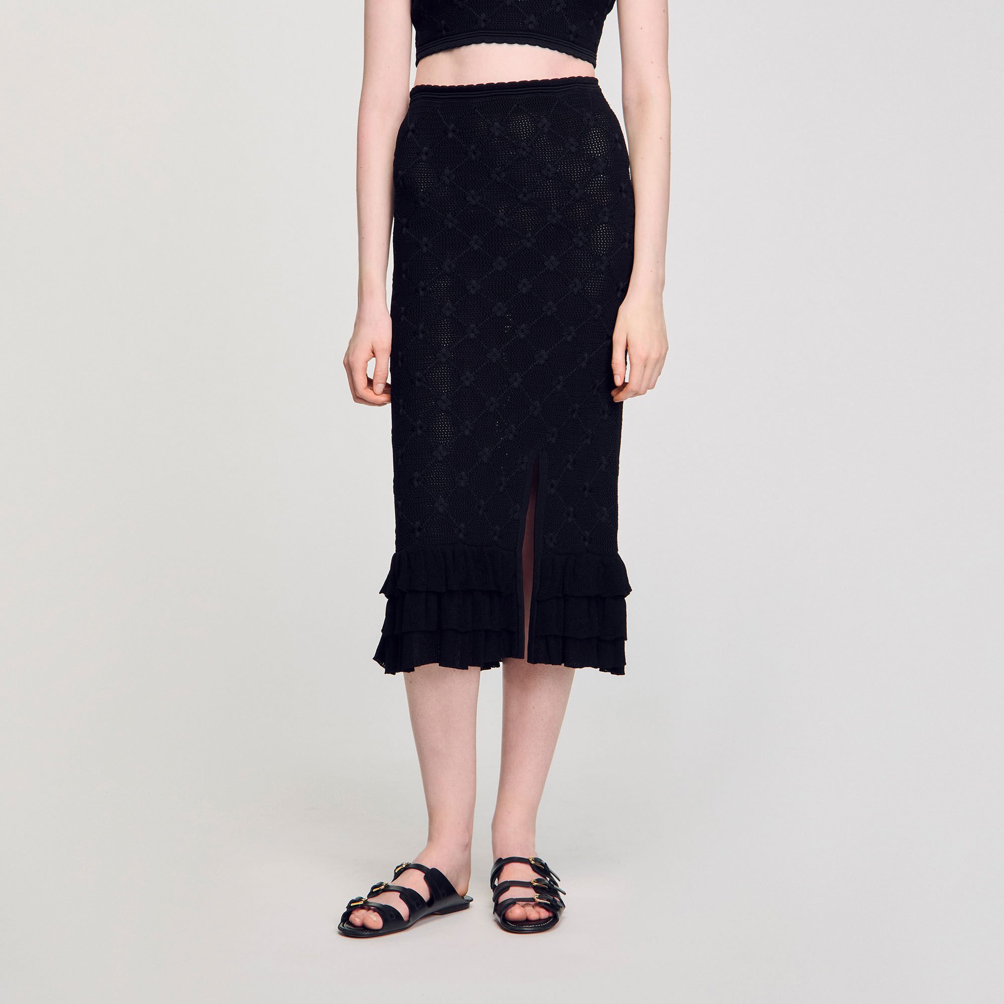 Knit midi skirt