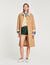 Trench coat with rhinestone collar