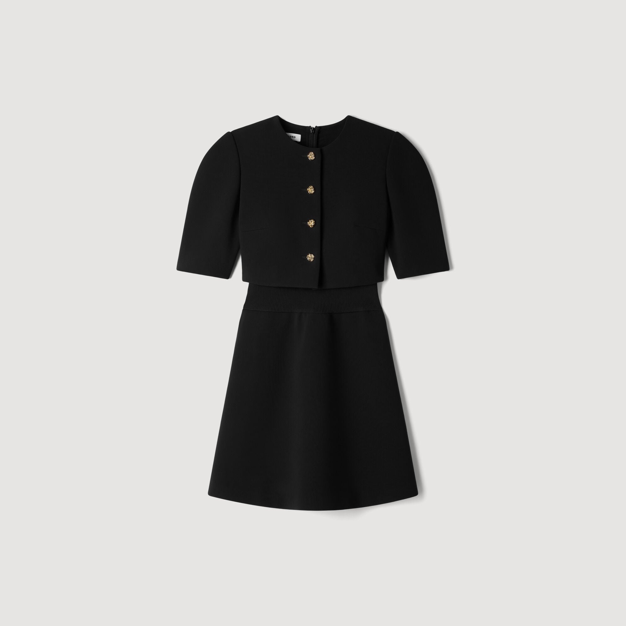 Short 2-in-1 dress in Black for Women | Sandro Paris
