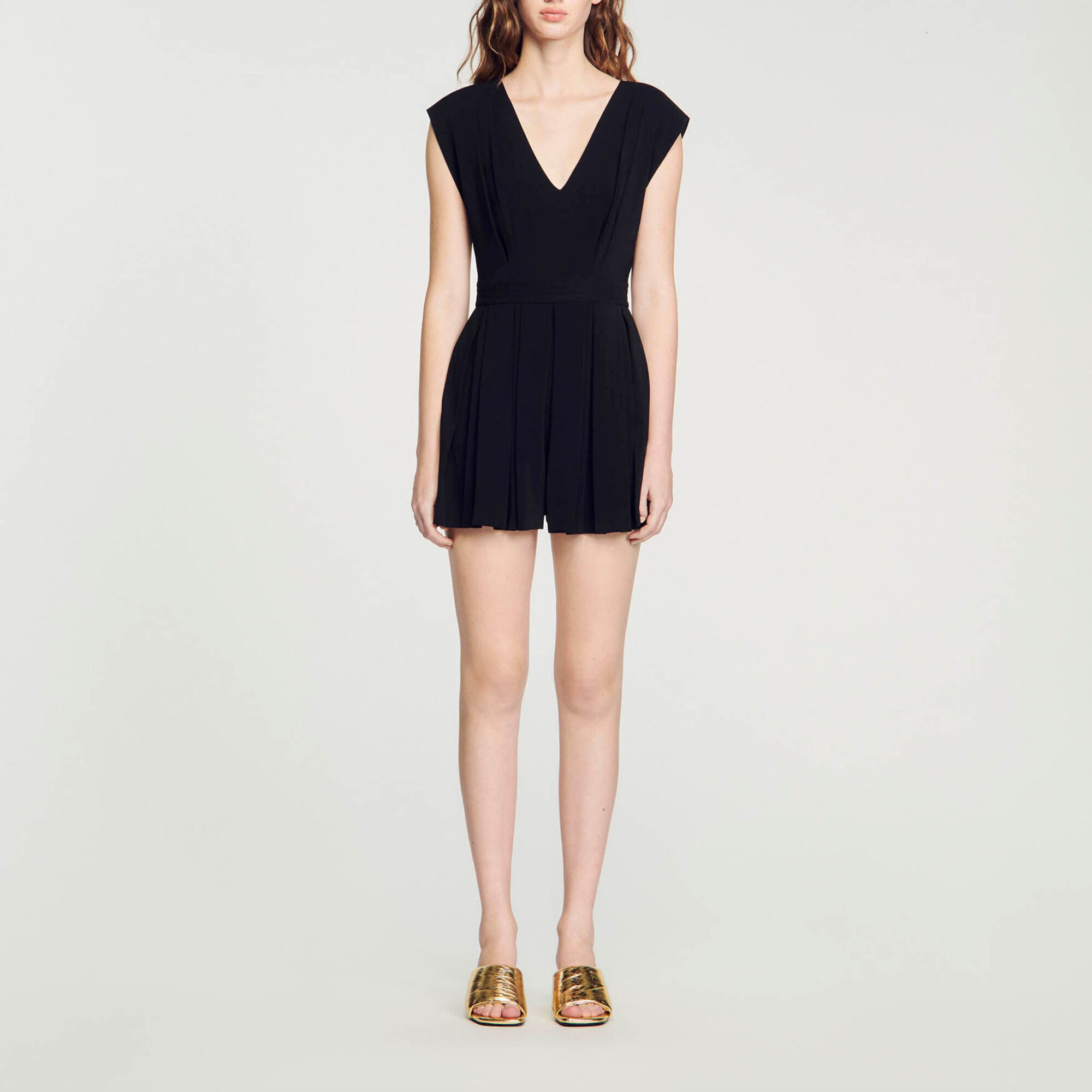 Pleated playsuit