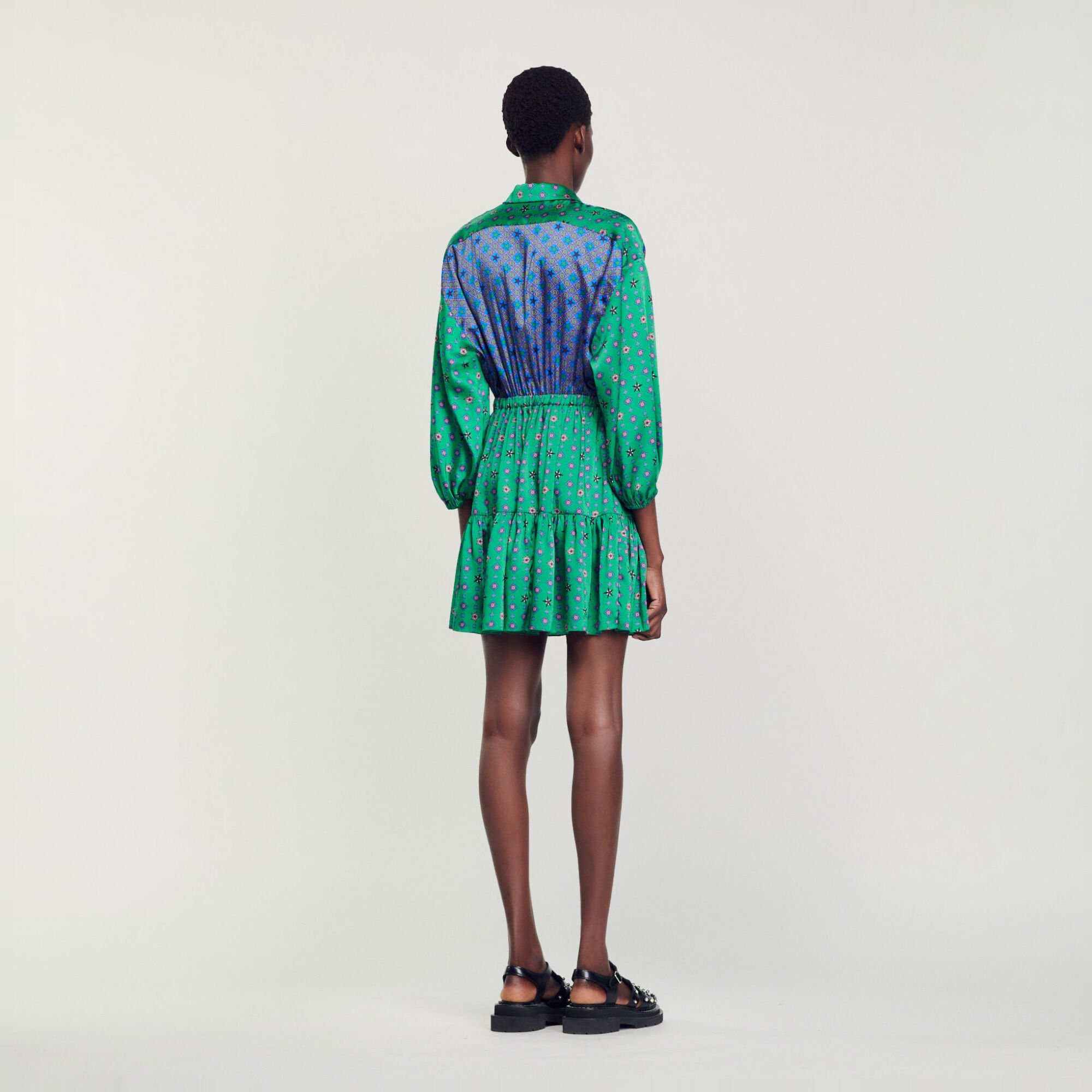 Printed shirt dress