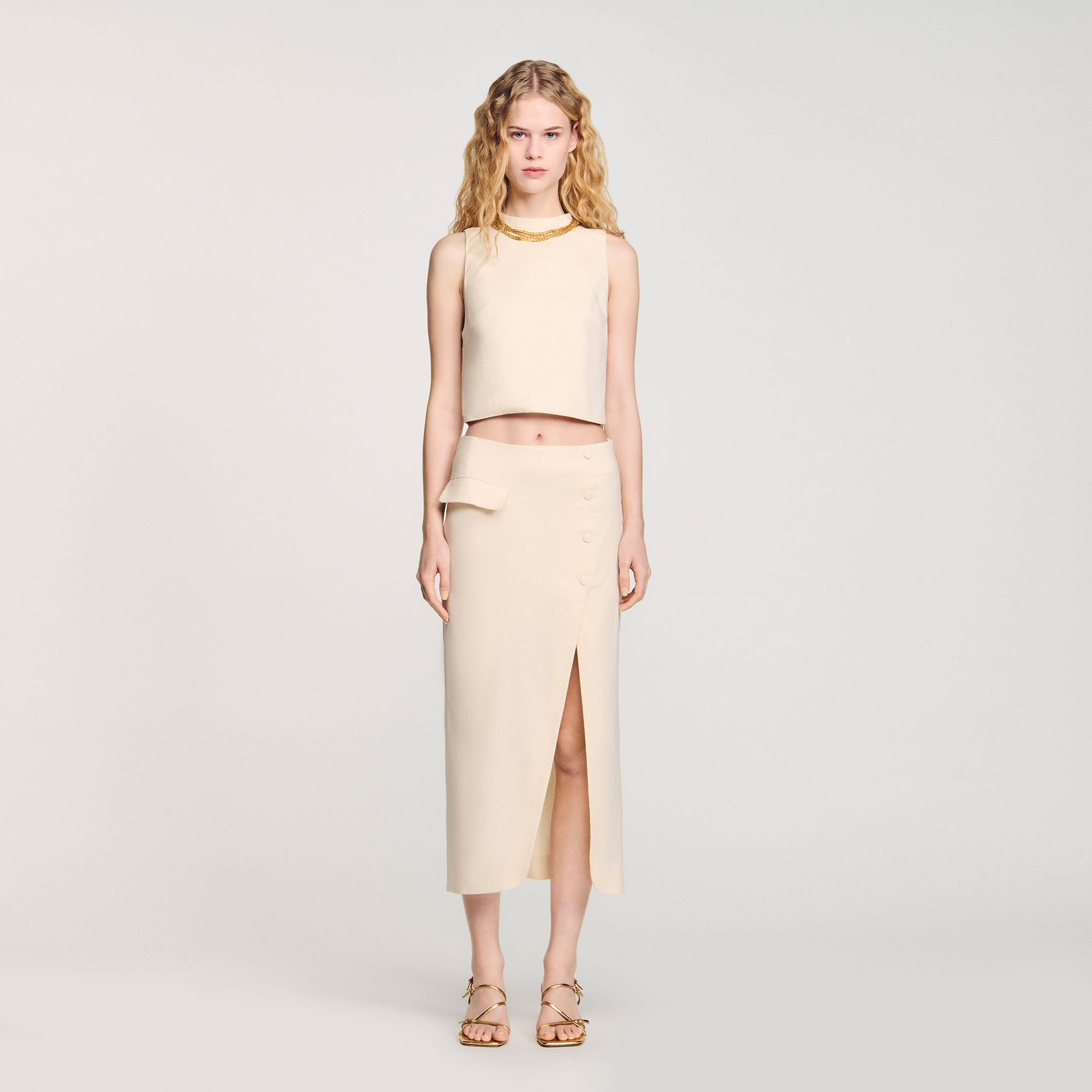 Long slit skirt
