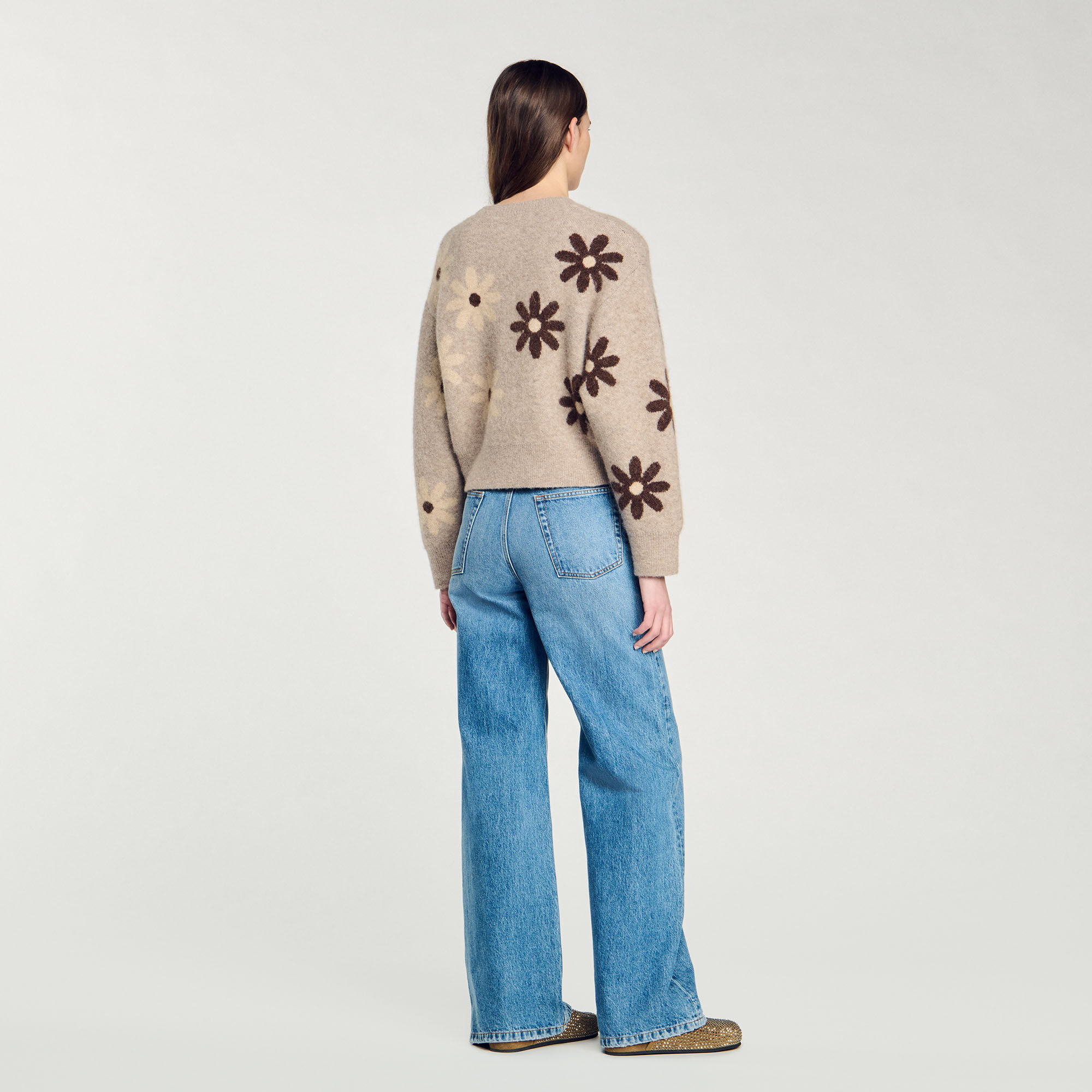 Floral knit sweater