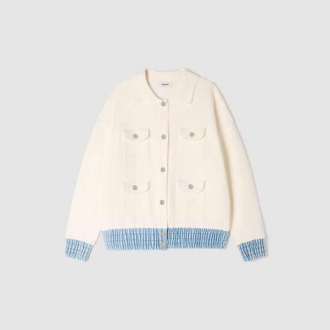 Cardigan with denim details