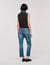 Knit and denim sweater