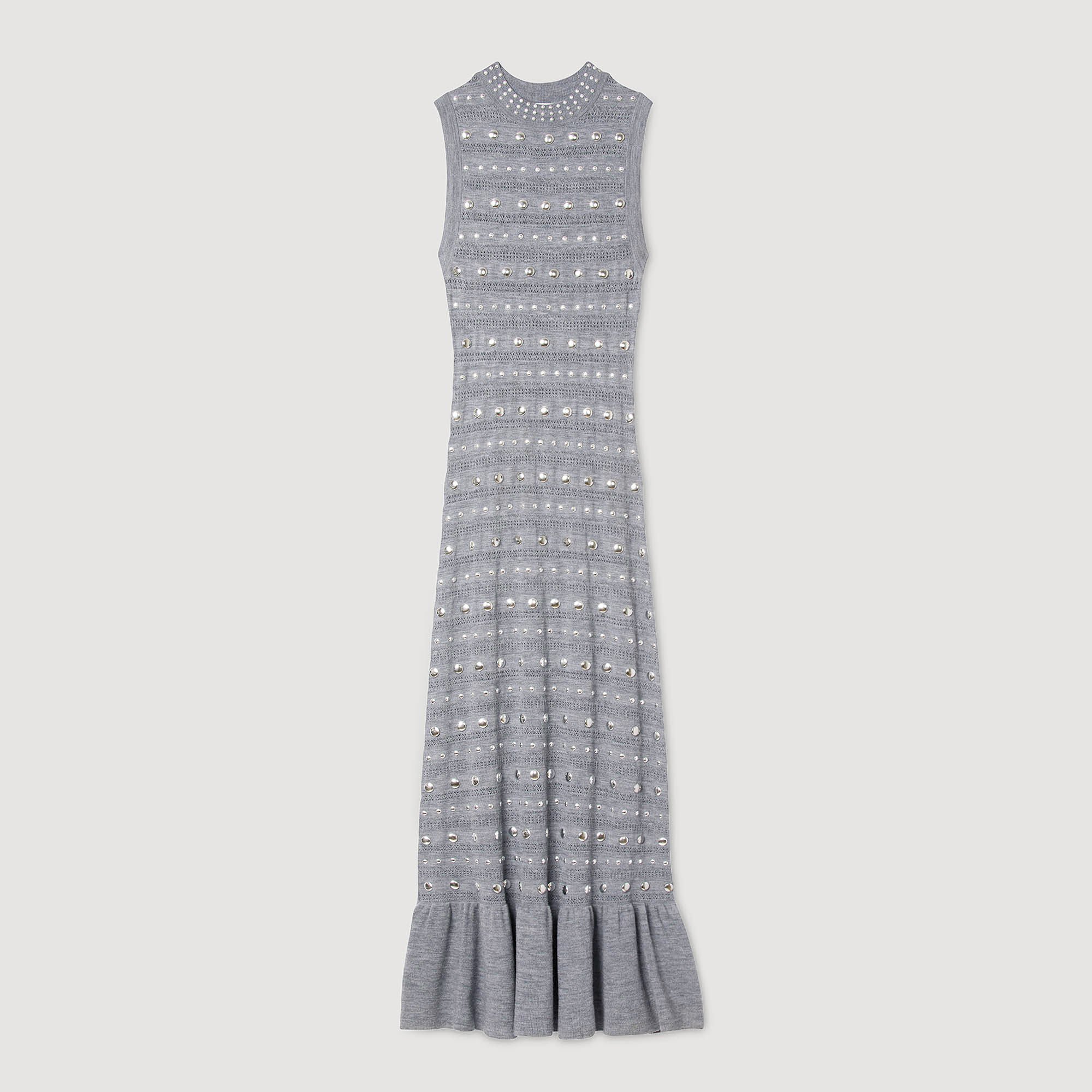 Knit maxi dress with studs