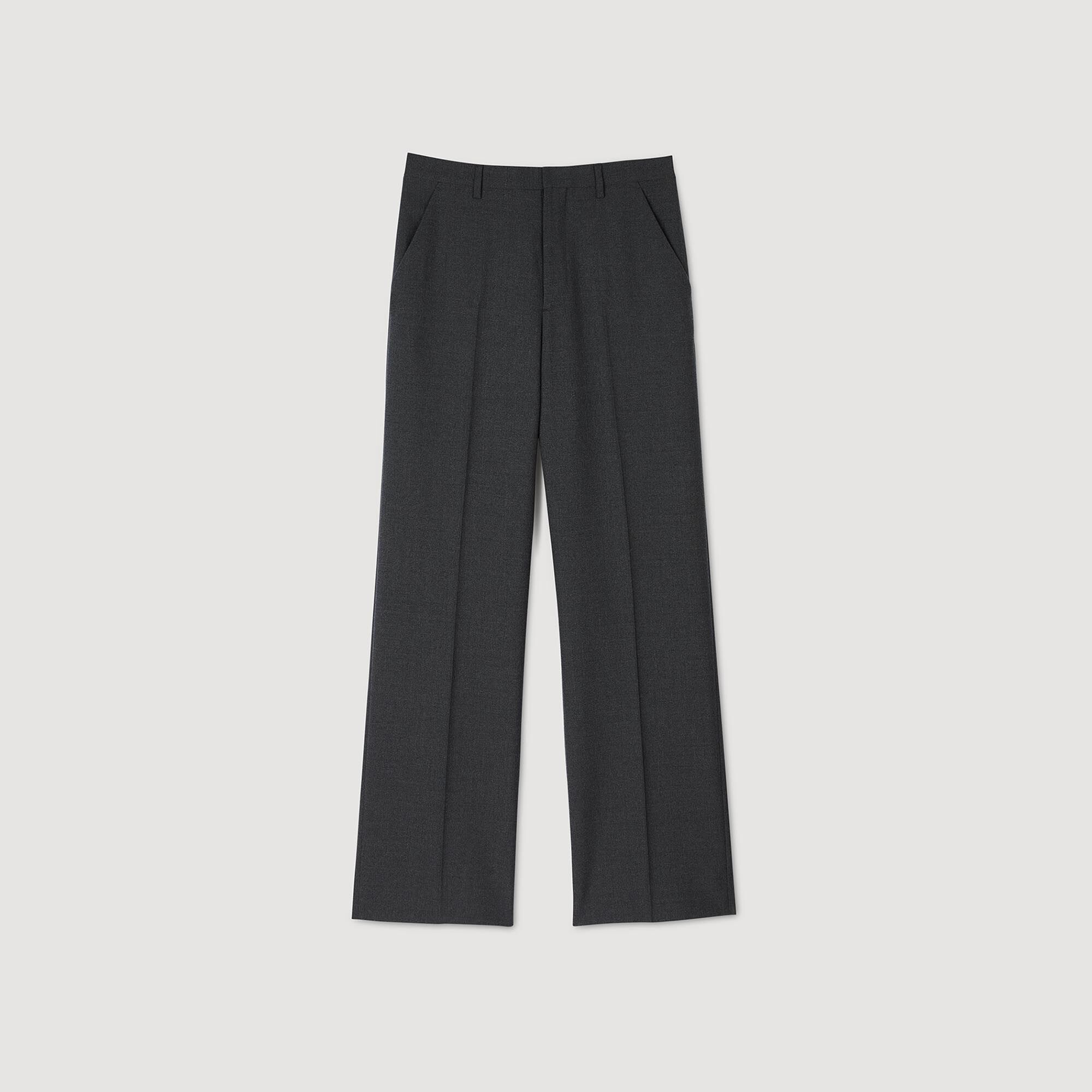 Wide-leg suit trousers black / gray for Men | Sandro Paris