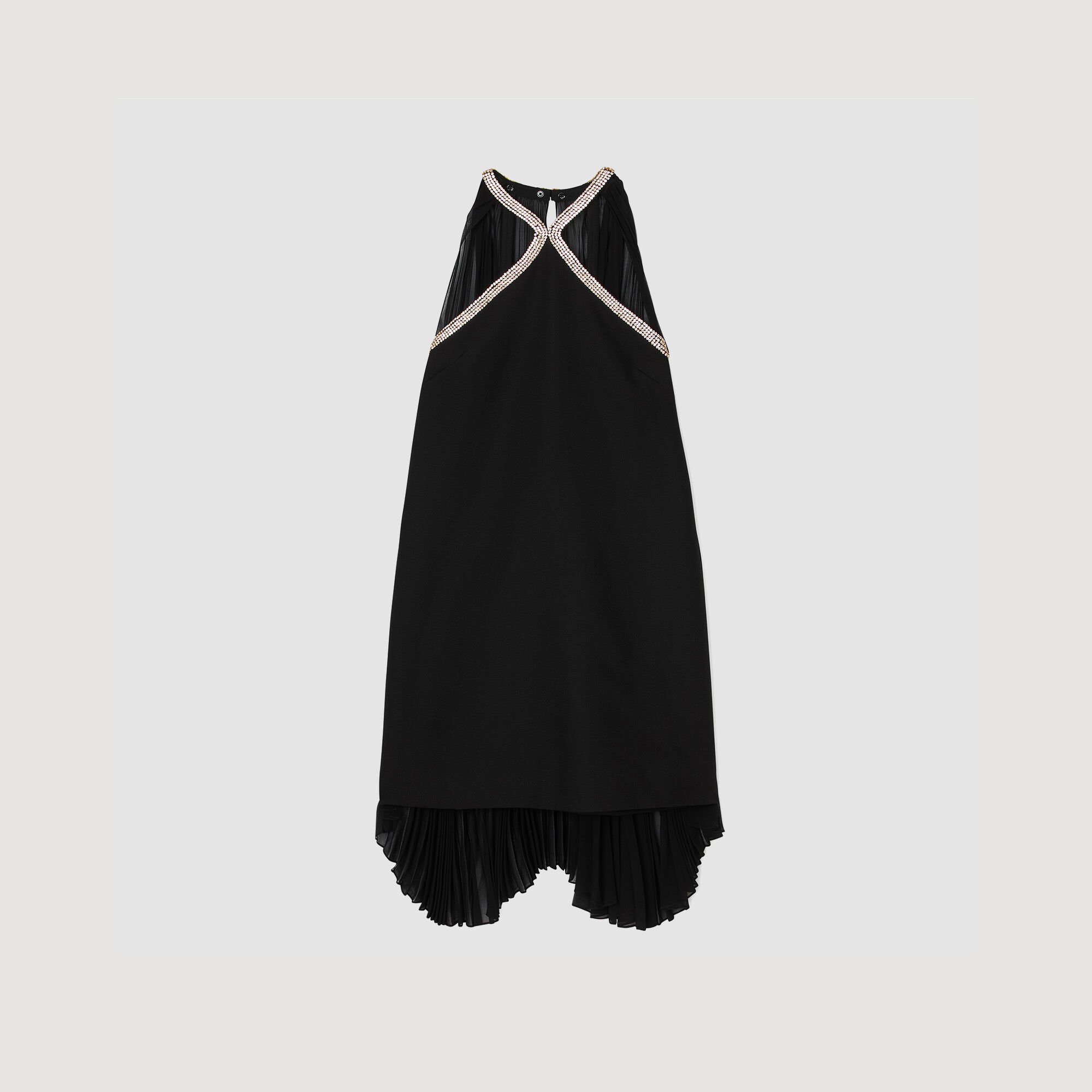 Mini cape dress with rhinestones