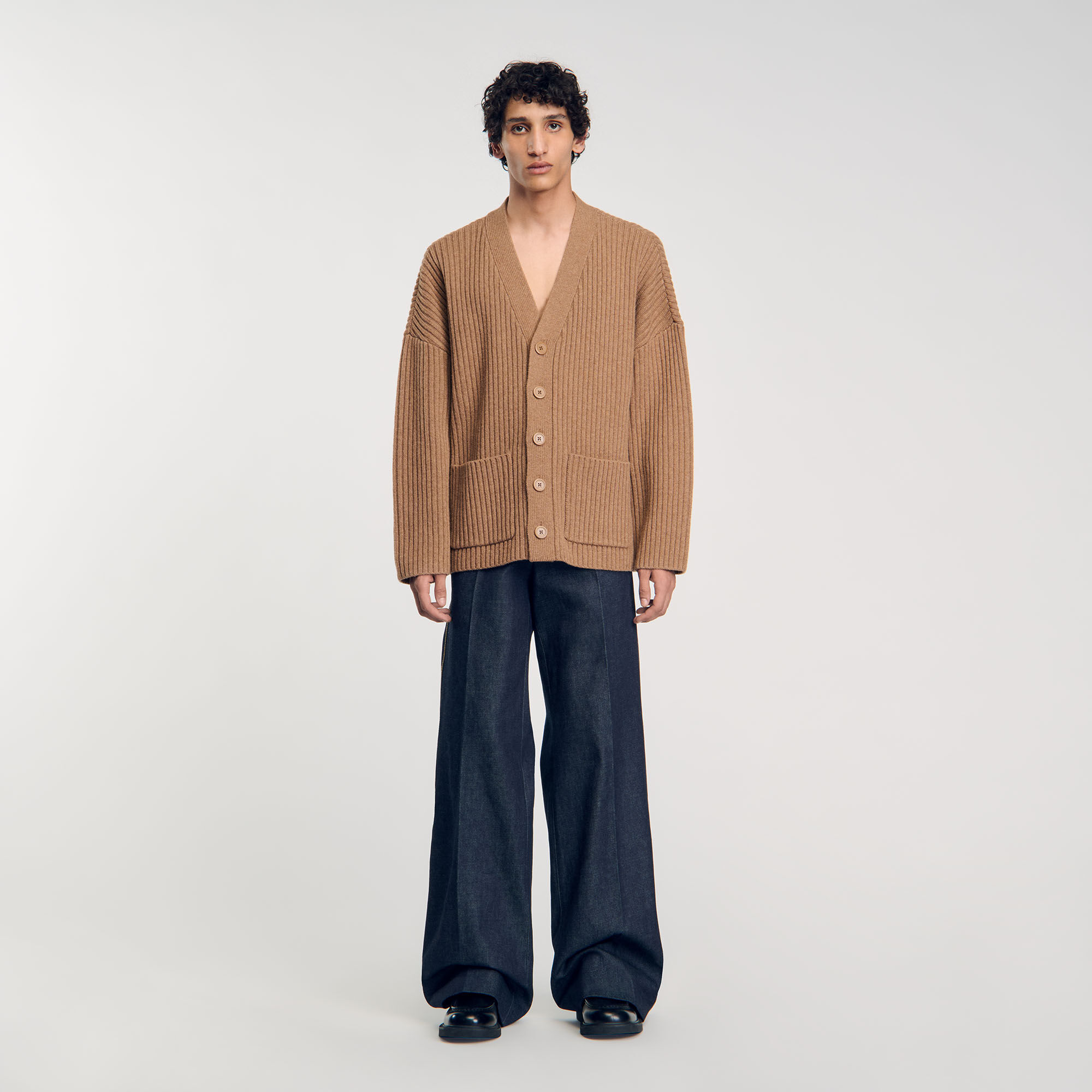 Oversized rib knit cardigan
