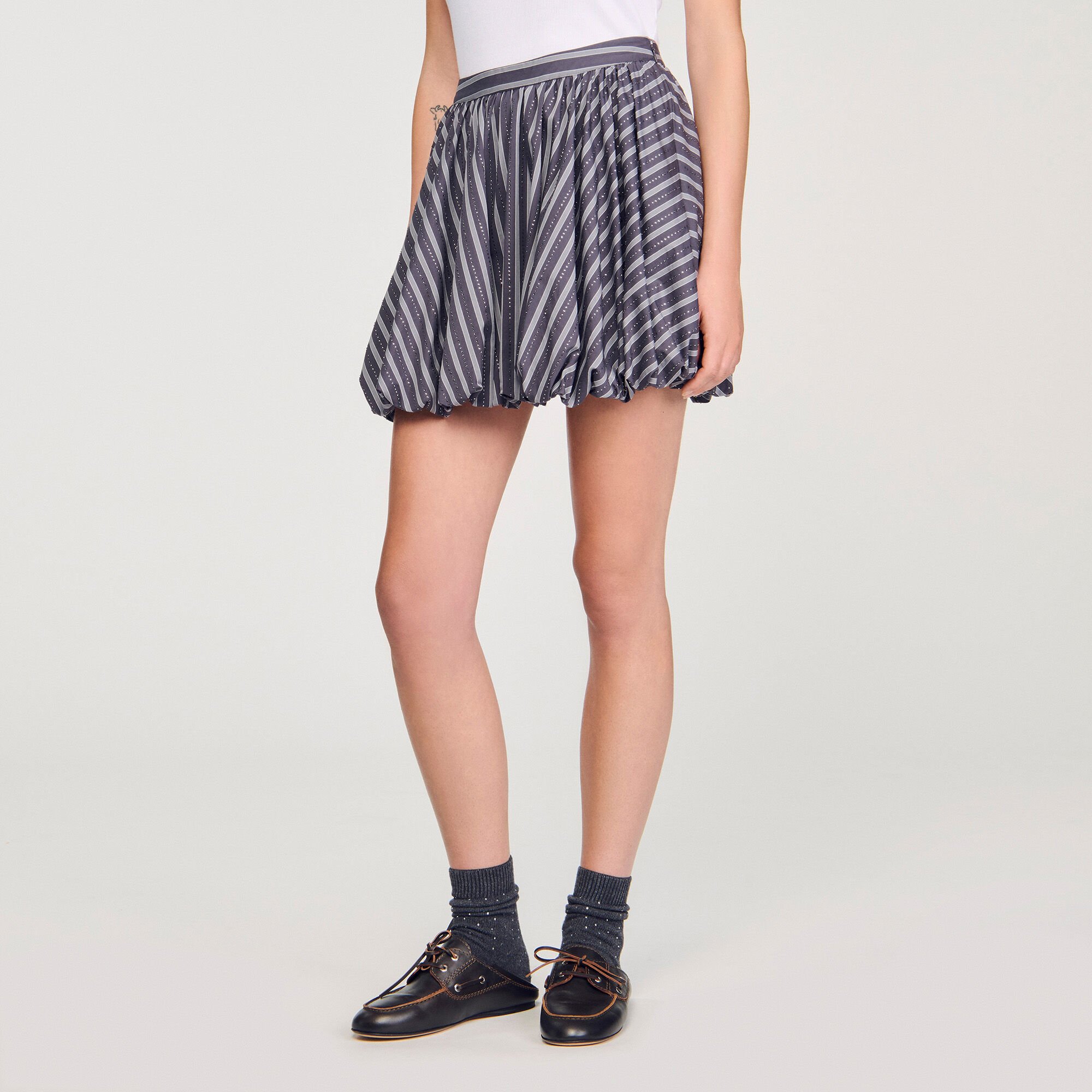 Striped rhinestone bubble skirt