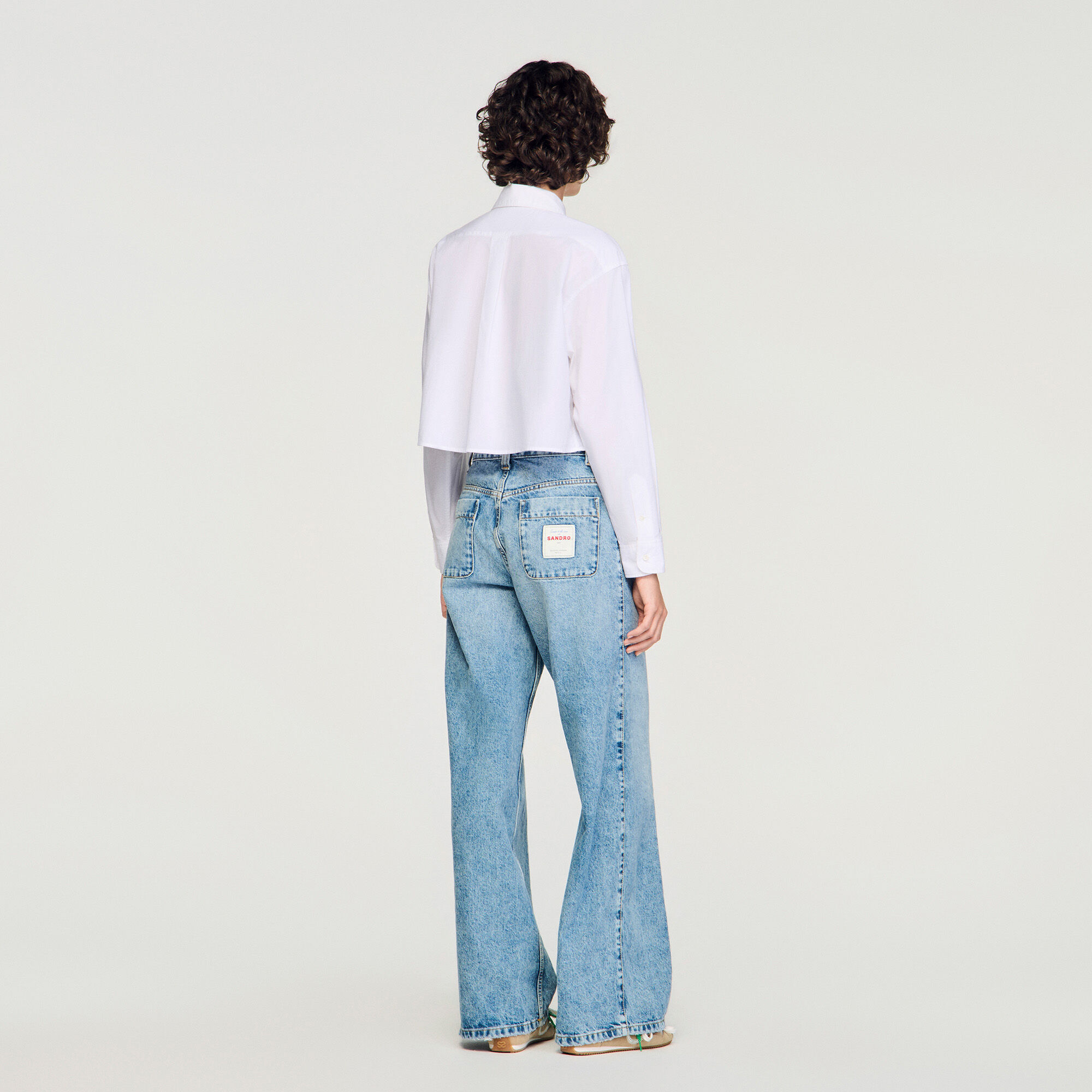Cropped poplin shirt