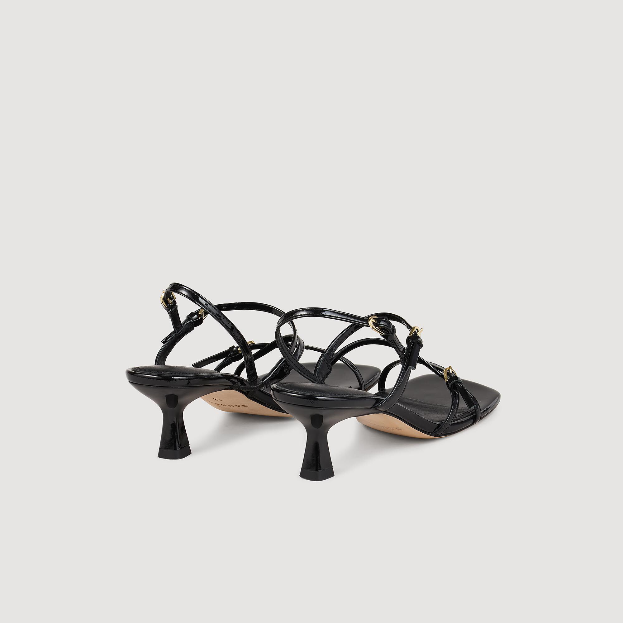 Sandals with straps black / gray For Women | Sandro Paris