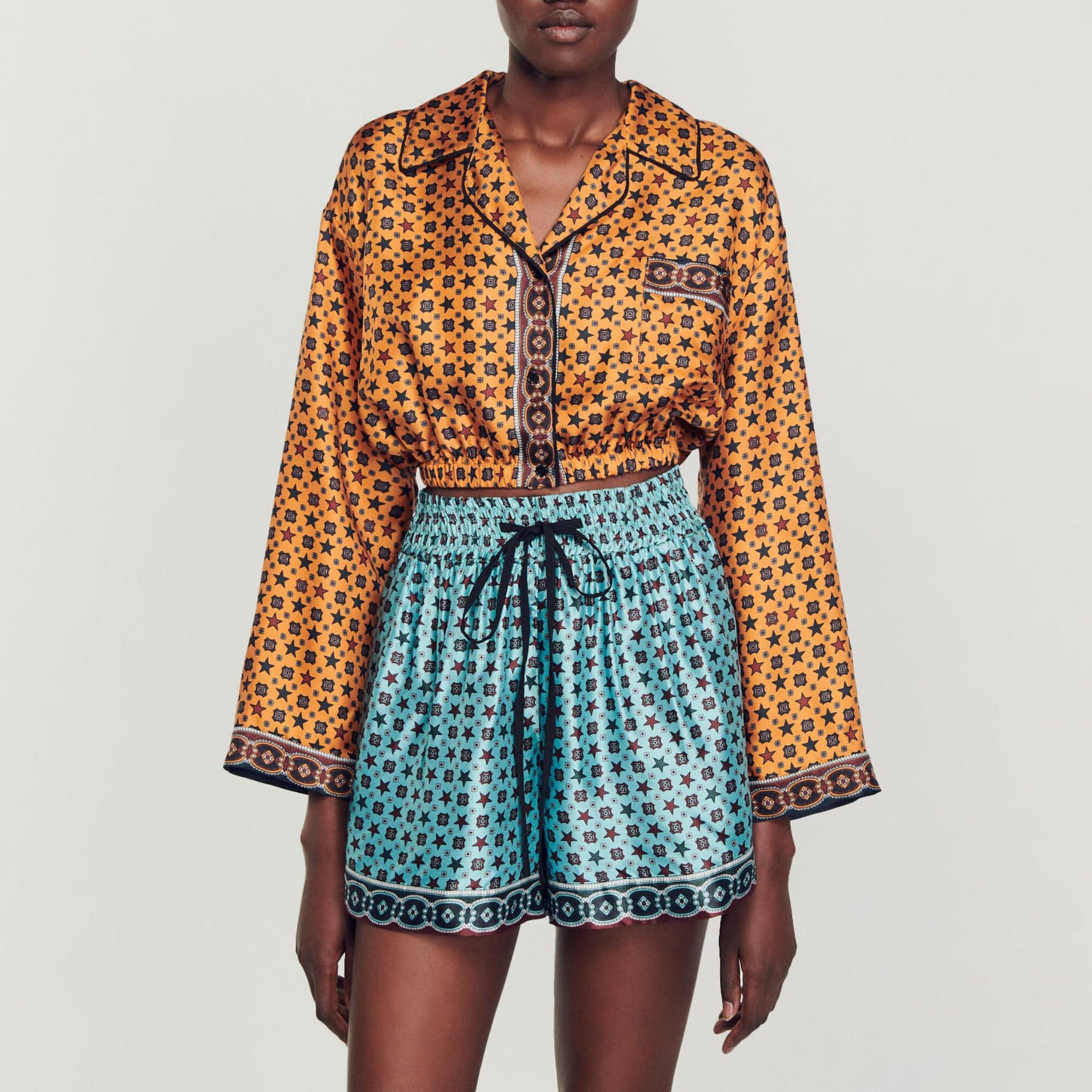 Printed cropped shirt