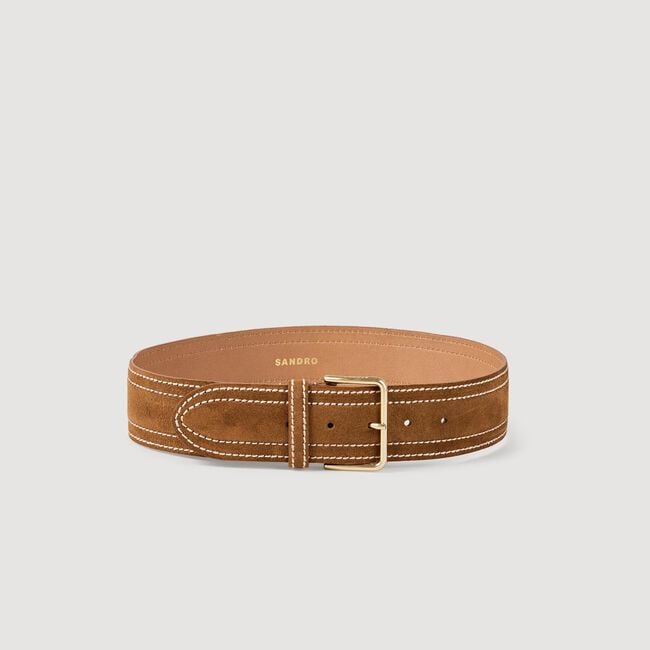 Wide leather belt
